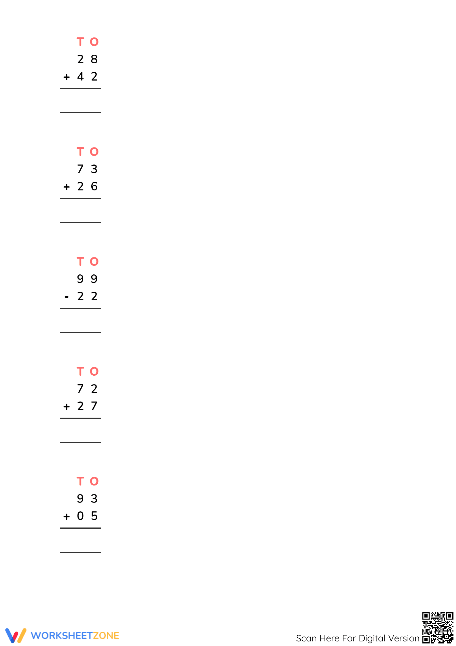 2-Digit Addition & Subtraction Printable | Grade 2 Math - Page 2