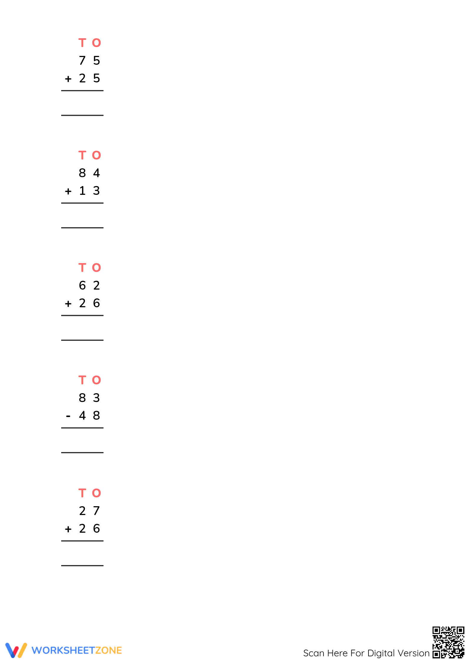 2-Digit Addition & Subtraction Printable | Grade 2 Math - Page 3