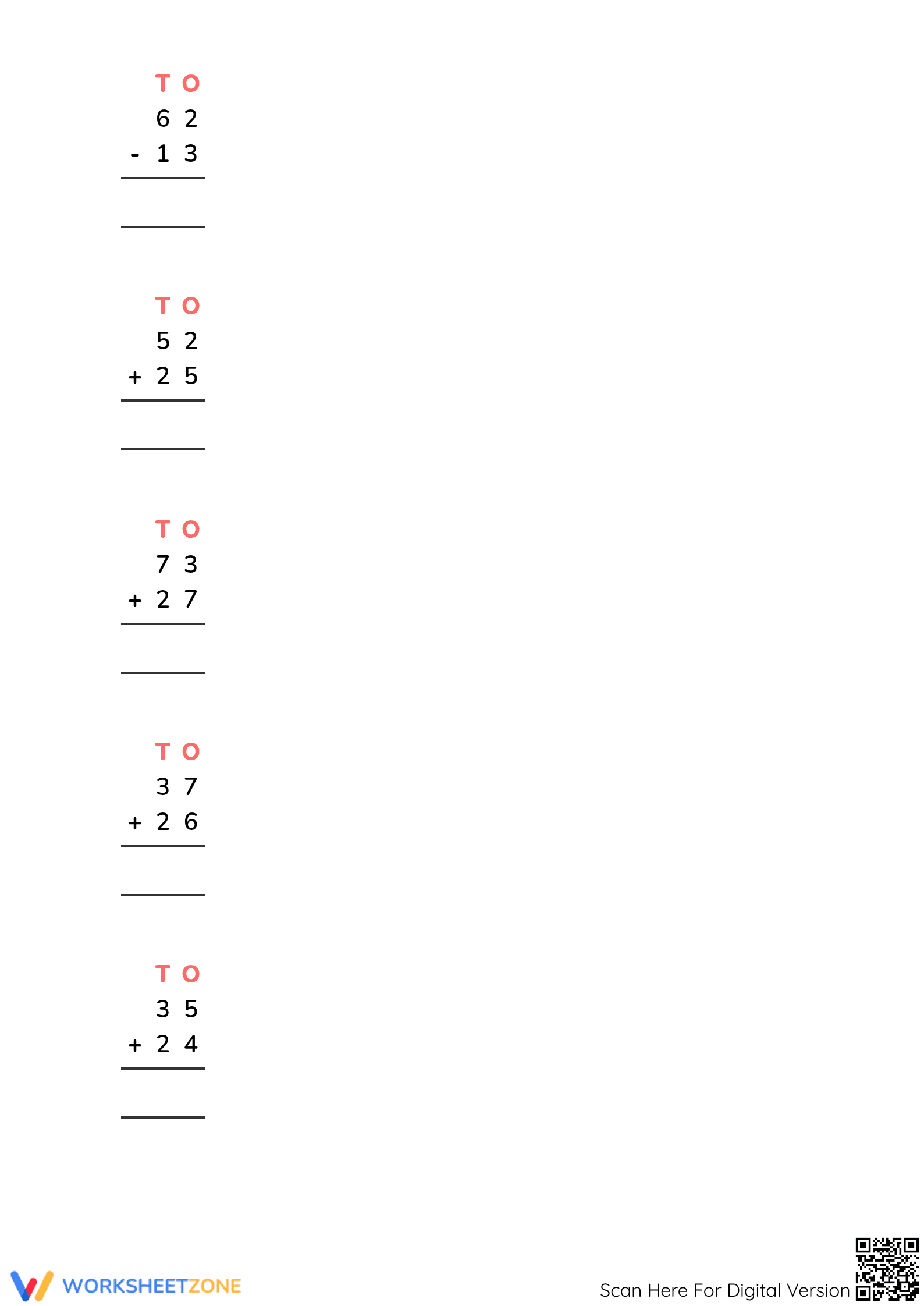 2-Digit Addition & Subtraction Printable | Grade 2 Math - Page 4