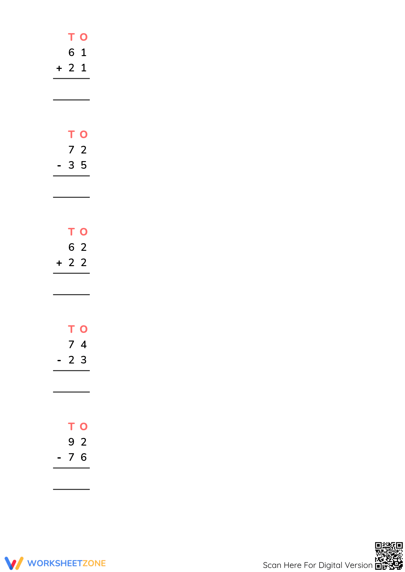 2-Digit Addition & Subtraction Printable | Grade 2 Math - Page 5