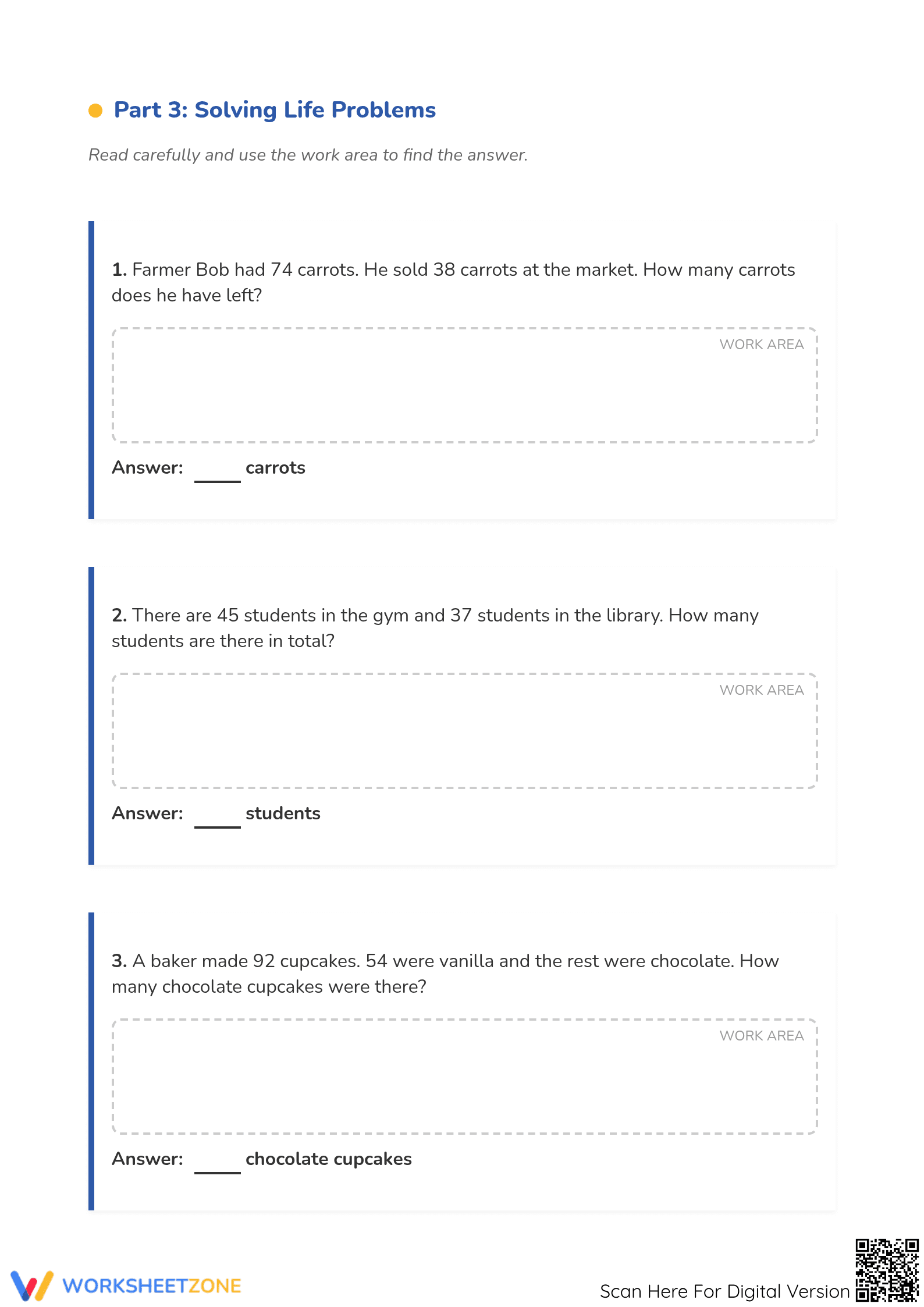 Essential Addition and Subtraction within 100 Worksheet - Page 3