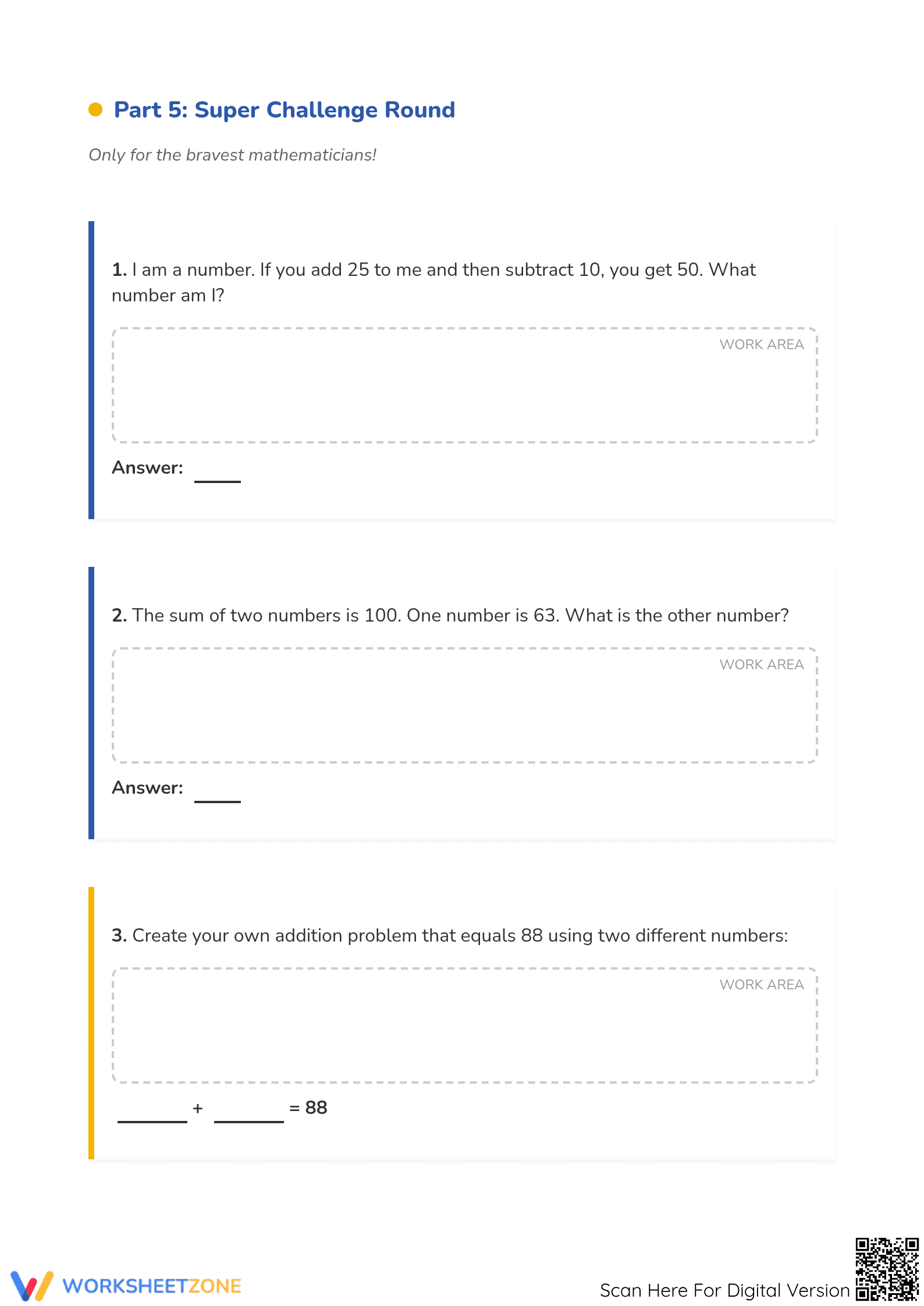 Essential Addition and Subtraction within 100 Worksheet - Page 5