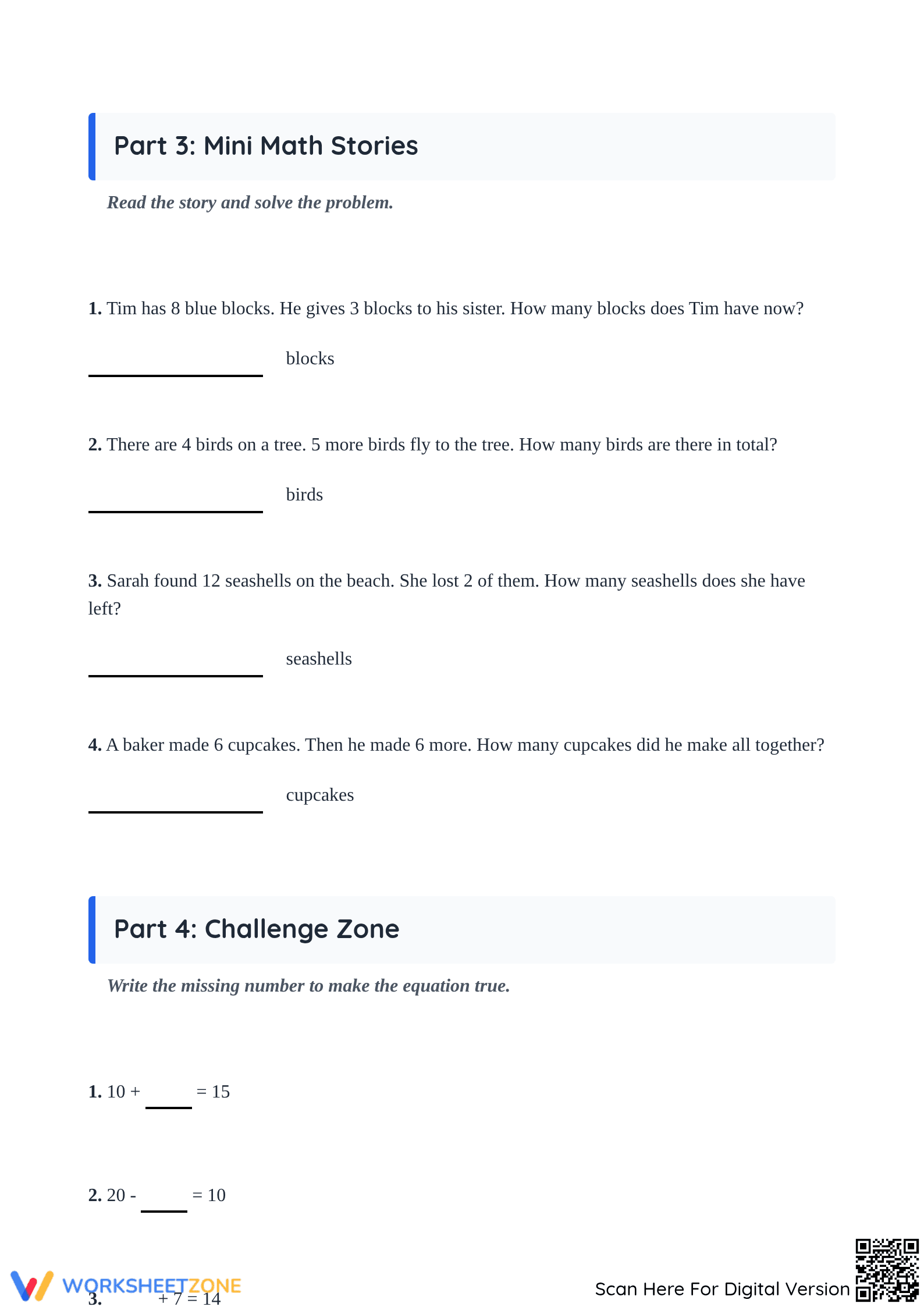 Essential Addition and Subtraction Activity — Grade 1 & 2 - Page 3