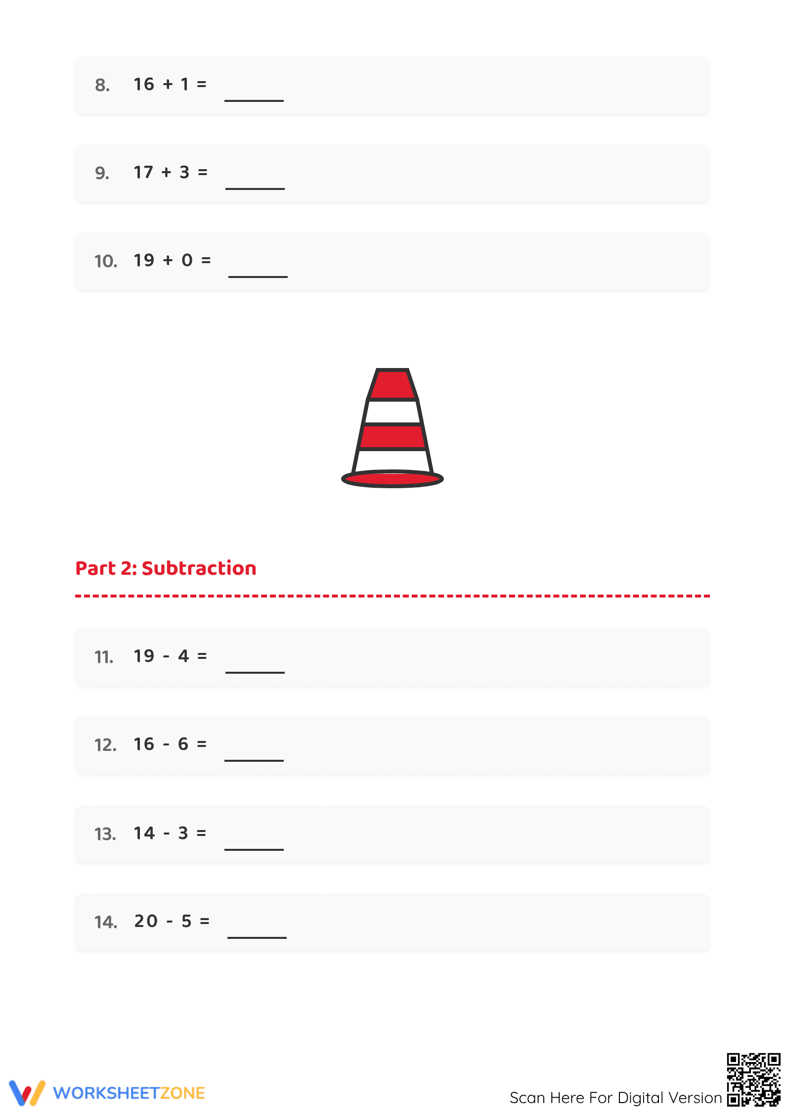 Printable Dr. Seuss Addition and Subtraction: Grade 1-2 Math - Page 2