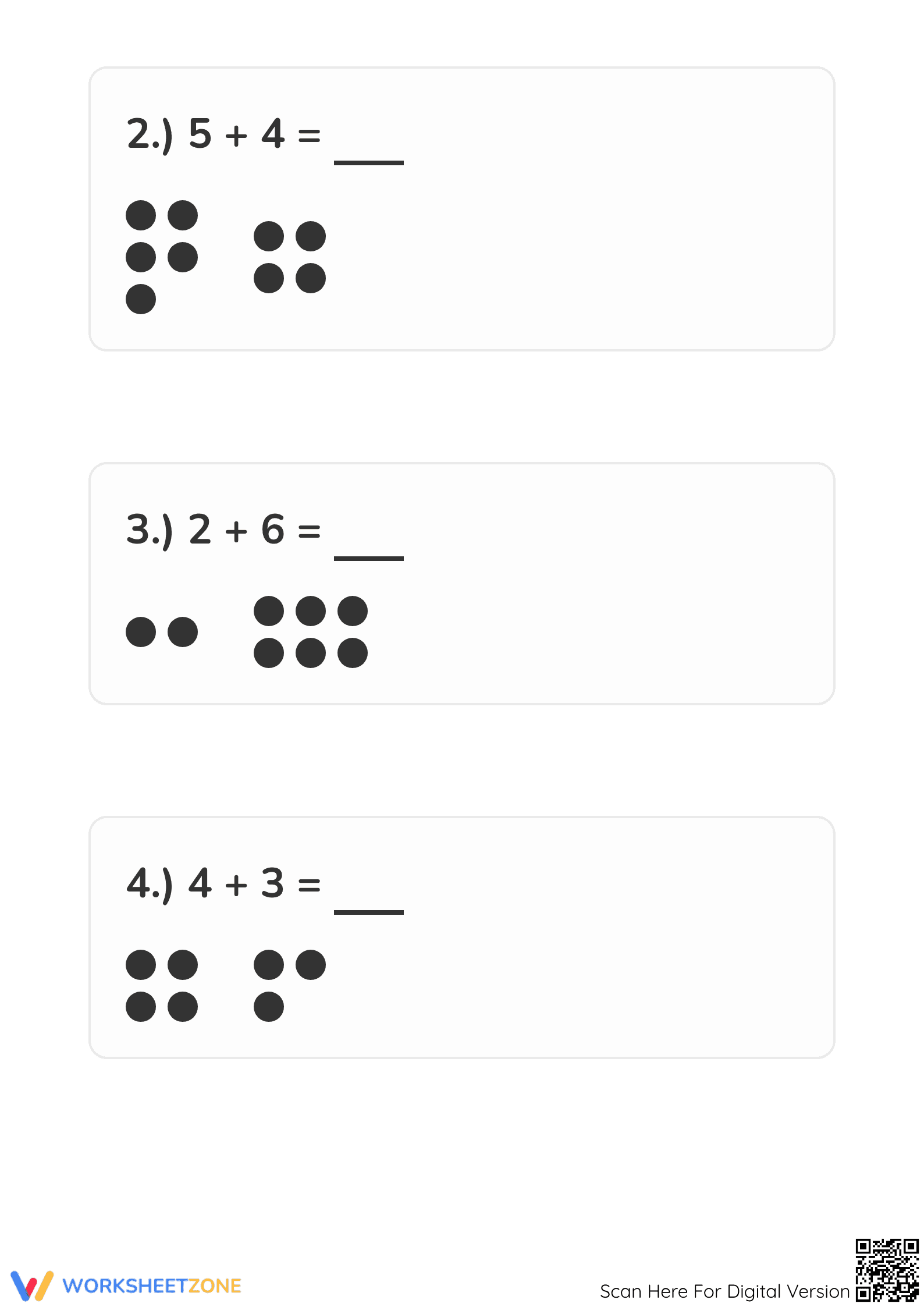 Essential Add and Subtract with Dots Worksheet | Grade K-1 - Page 2