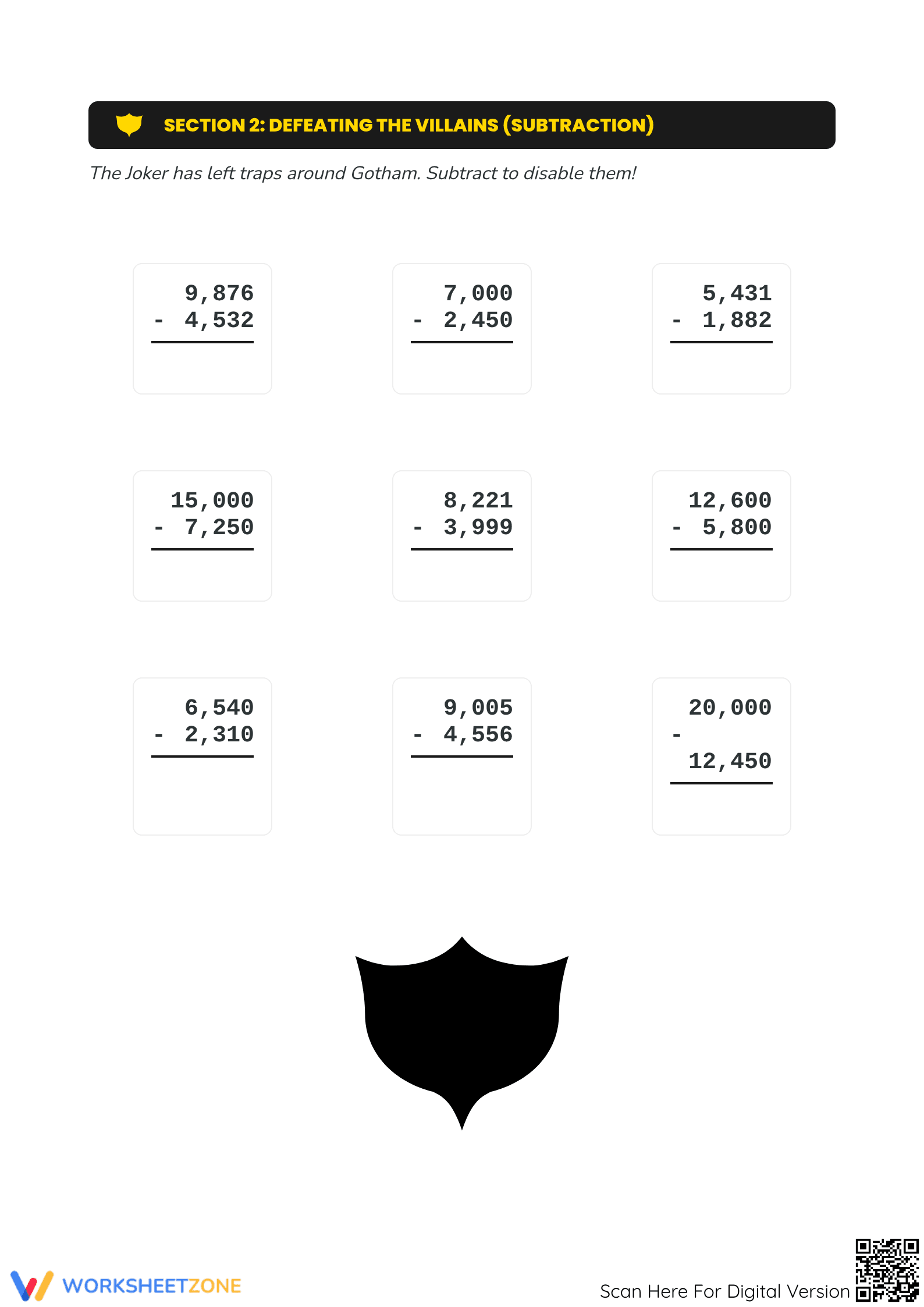 Essential Batman Math Worksheet | Grade 5 Aligned - Page 2