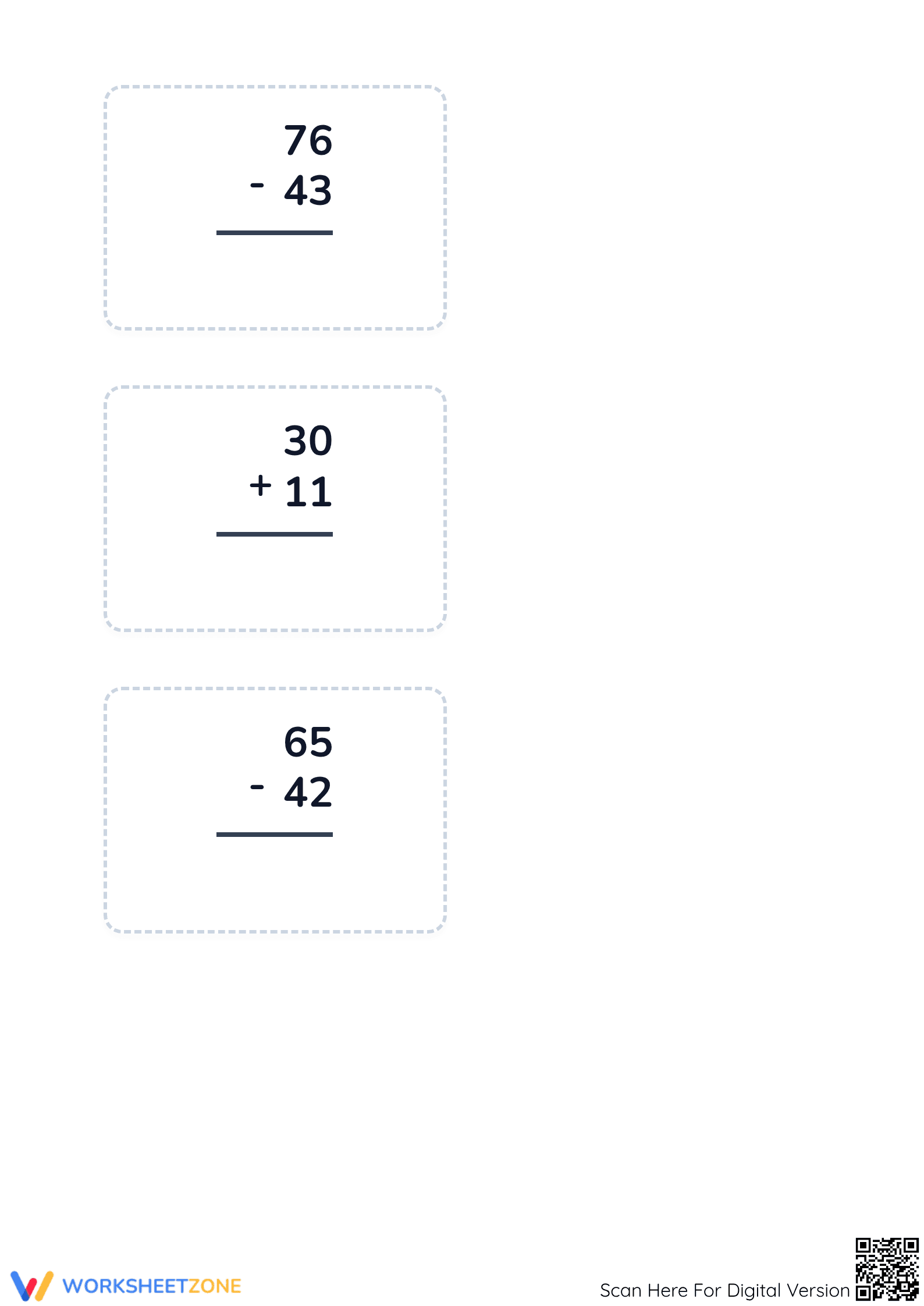 Printable Grade 2 Add & Subtraction Within 100 Worksheet - Page 5