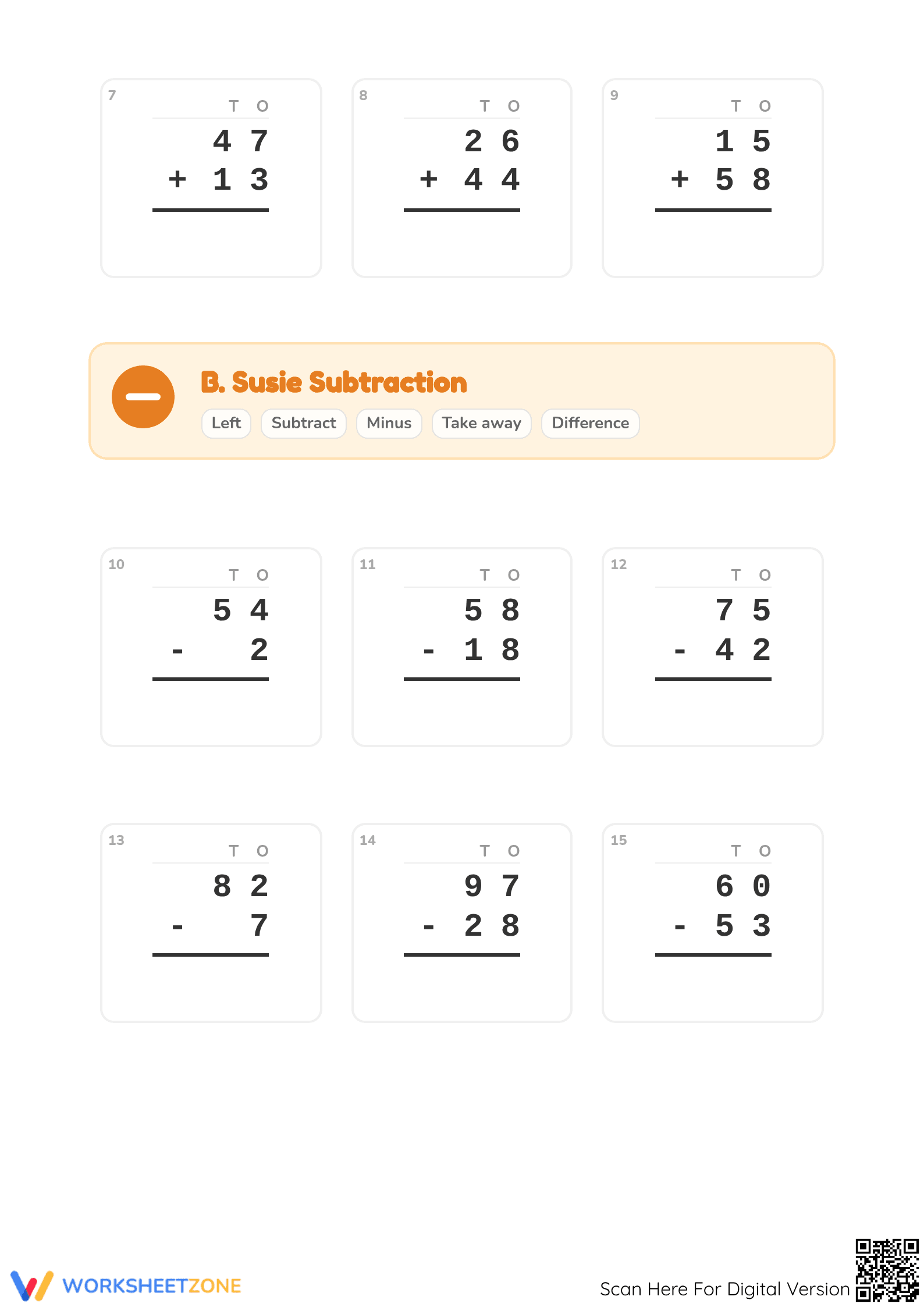 Printable Grade 2 Addition and Subtraction Within 100 - Page 2