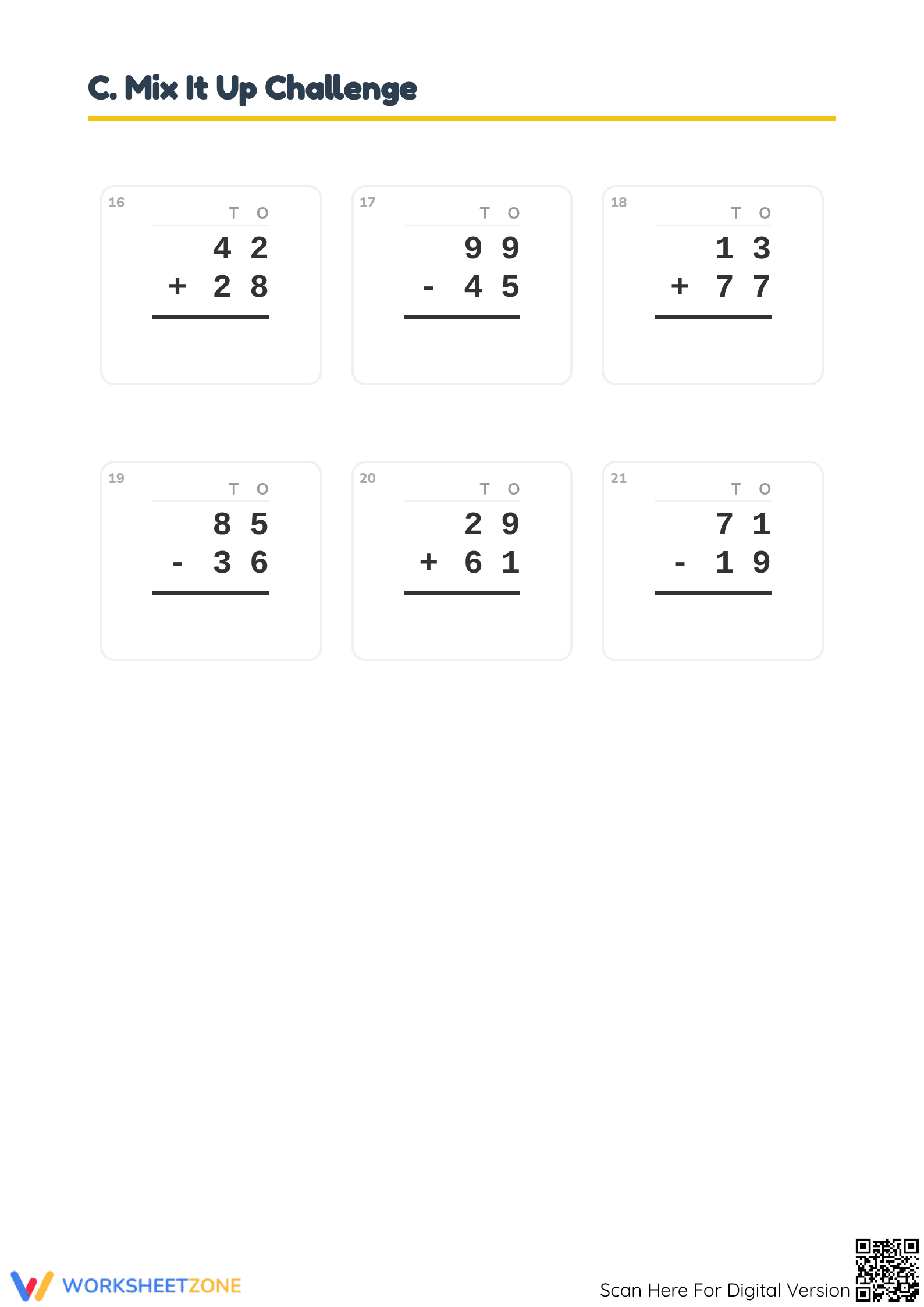 Printable Grade 2 Addition and Subtraction Within 100 - Page 3