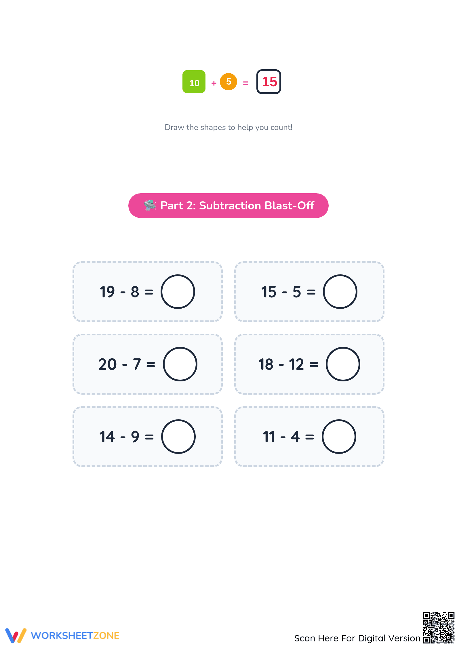 Essential Addition and Subtraction to 20 Exit Ticket - Page 2
