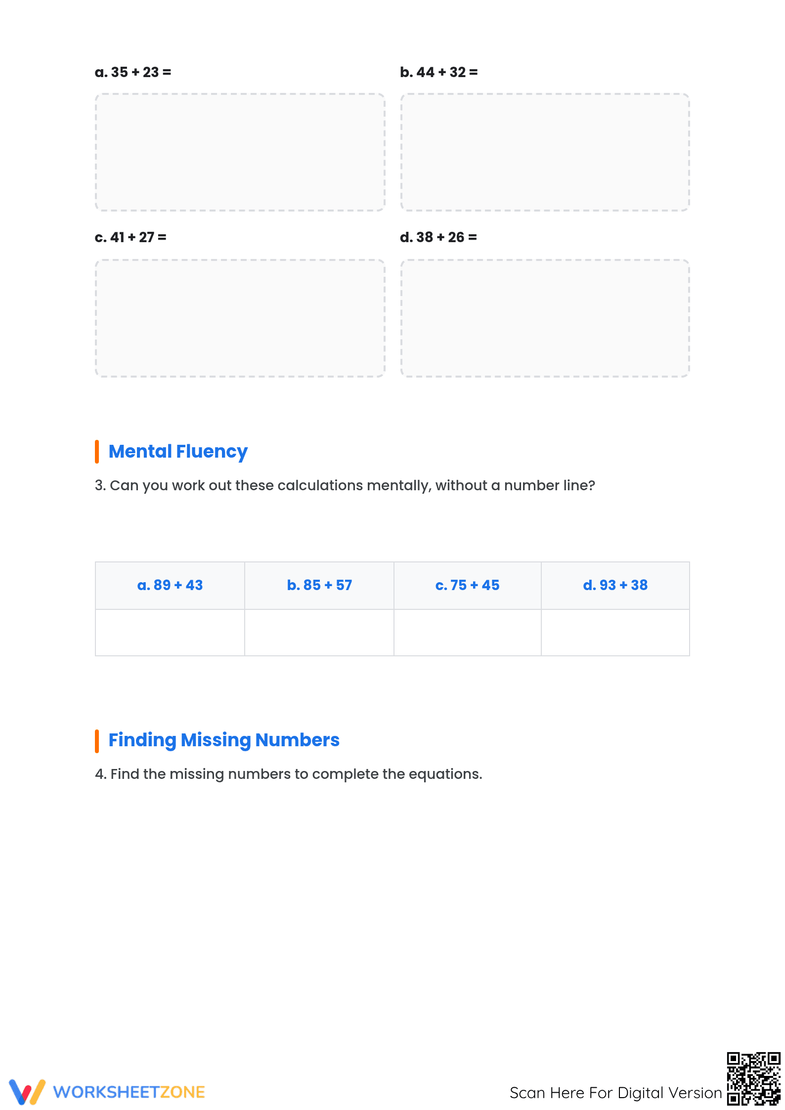 Essential Grade 4 Mental Math: Add & Subtract Worksheet - Page 3