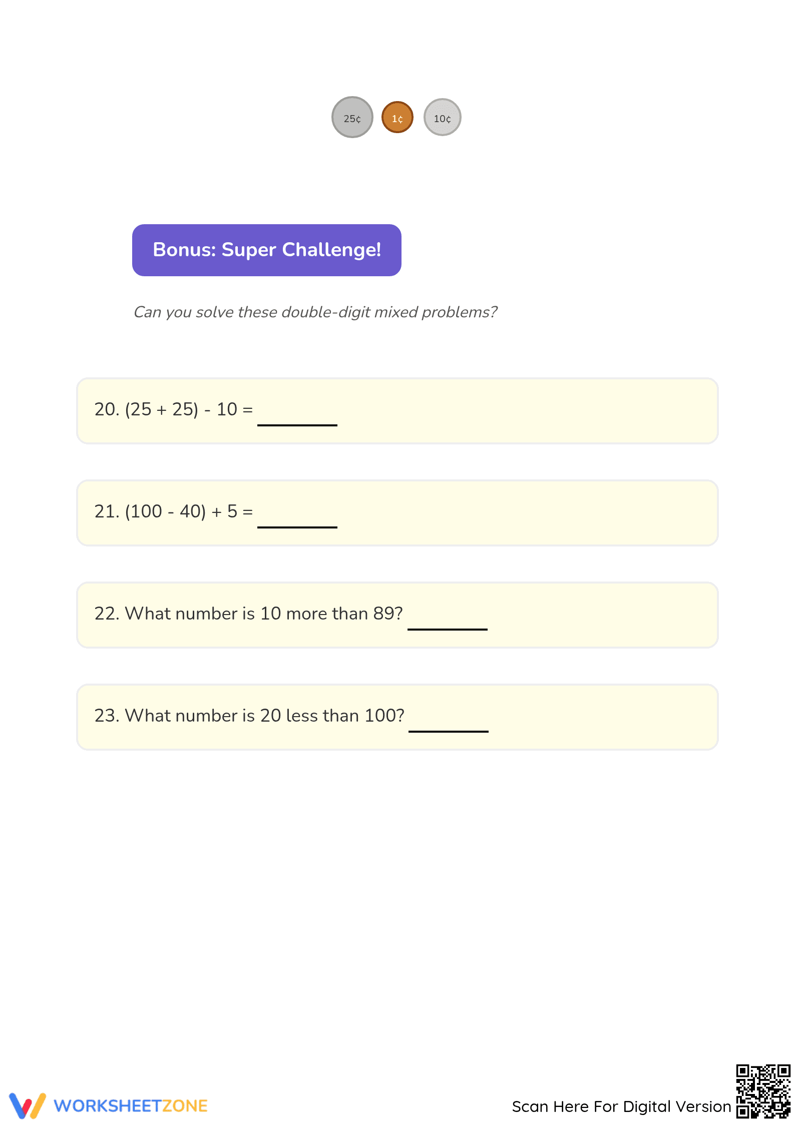Aligned Grade 2 Math: 2.OA.A.1 Addition & Subtraction Worksheet - Page 5
