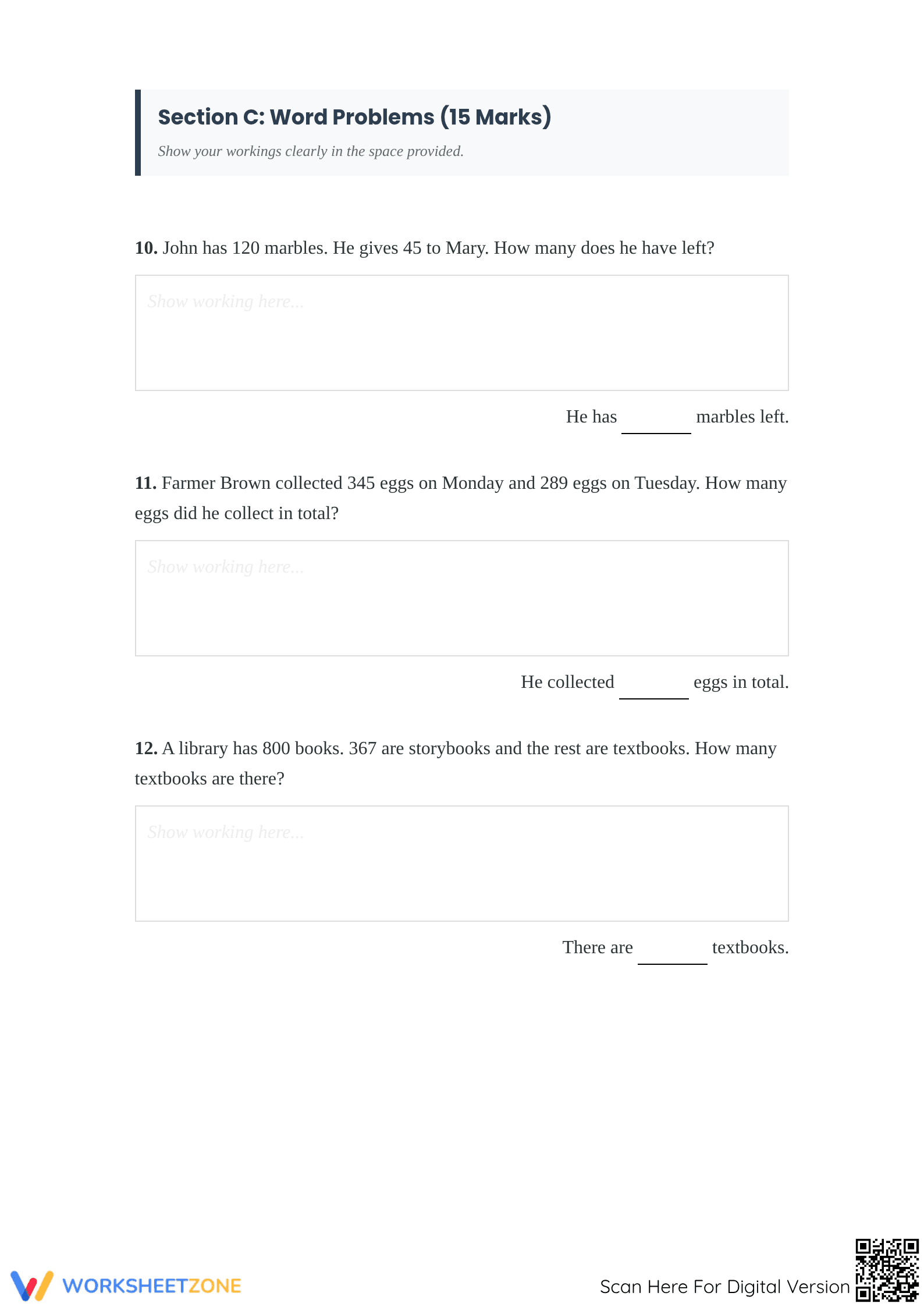 Essential 3-Digit Addition 2.NBT.B.7 Worksheet — Grade 2 - Page 3