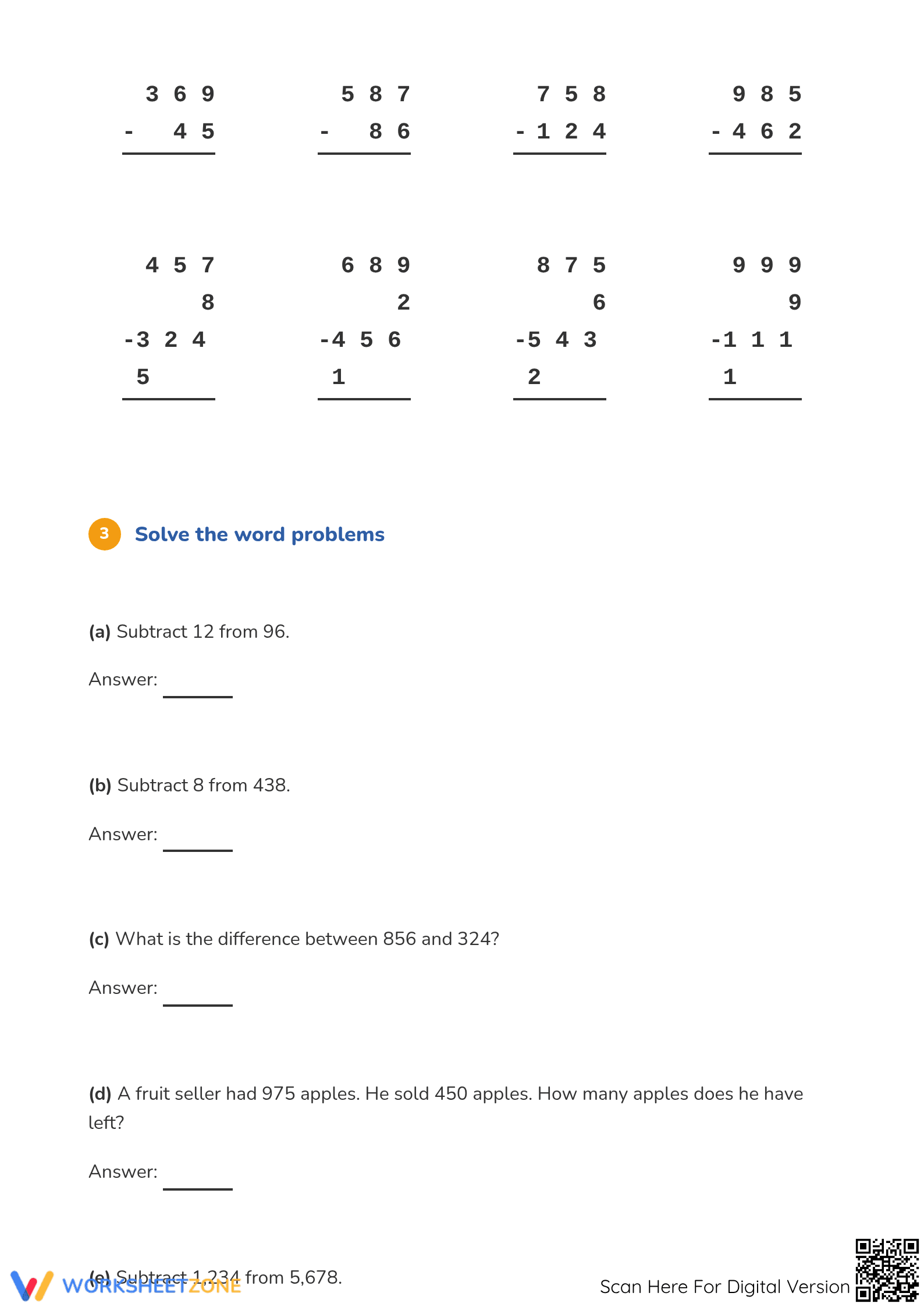 Essential Grade 2 Subtracting Without Renaming Worksheet - Page 2
