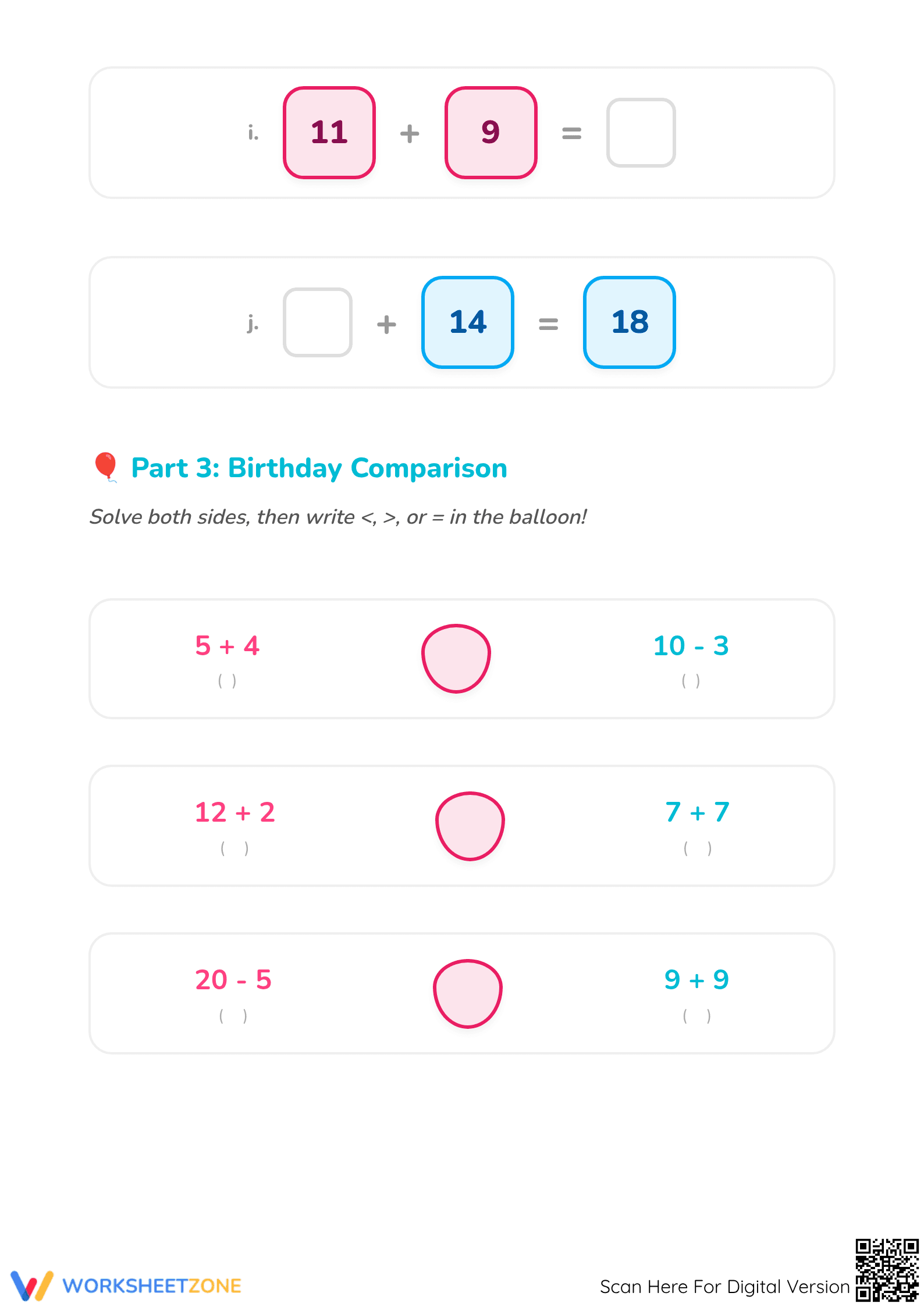 Mixed Addition and Subtraction Worksheet | Grade 1 Ready - Page 3