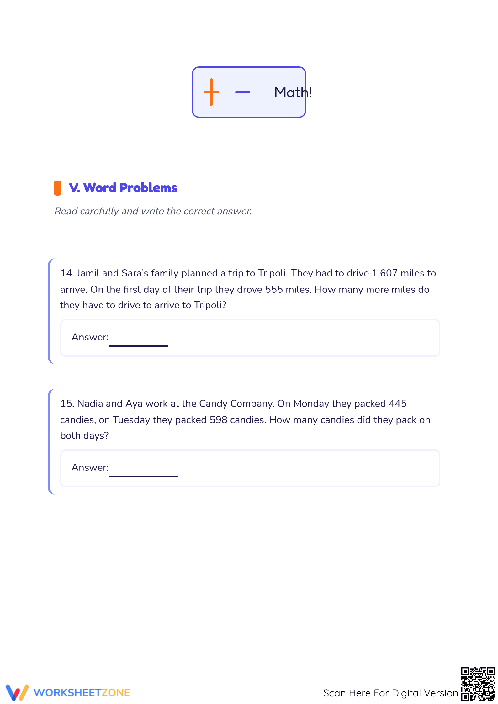 CCSS 3.NBT.A.2 Unit Test: Addition & Subtraction | Essential - Page 3