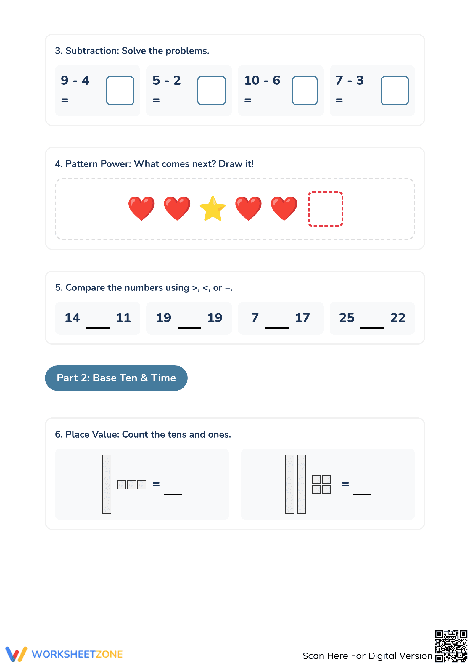 1.OA.C.6 Worksheet: Math Assessment — Grade 1 Aligned - Page 2