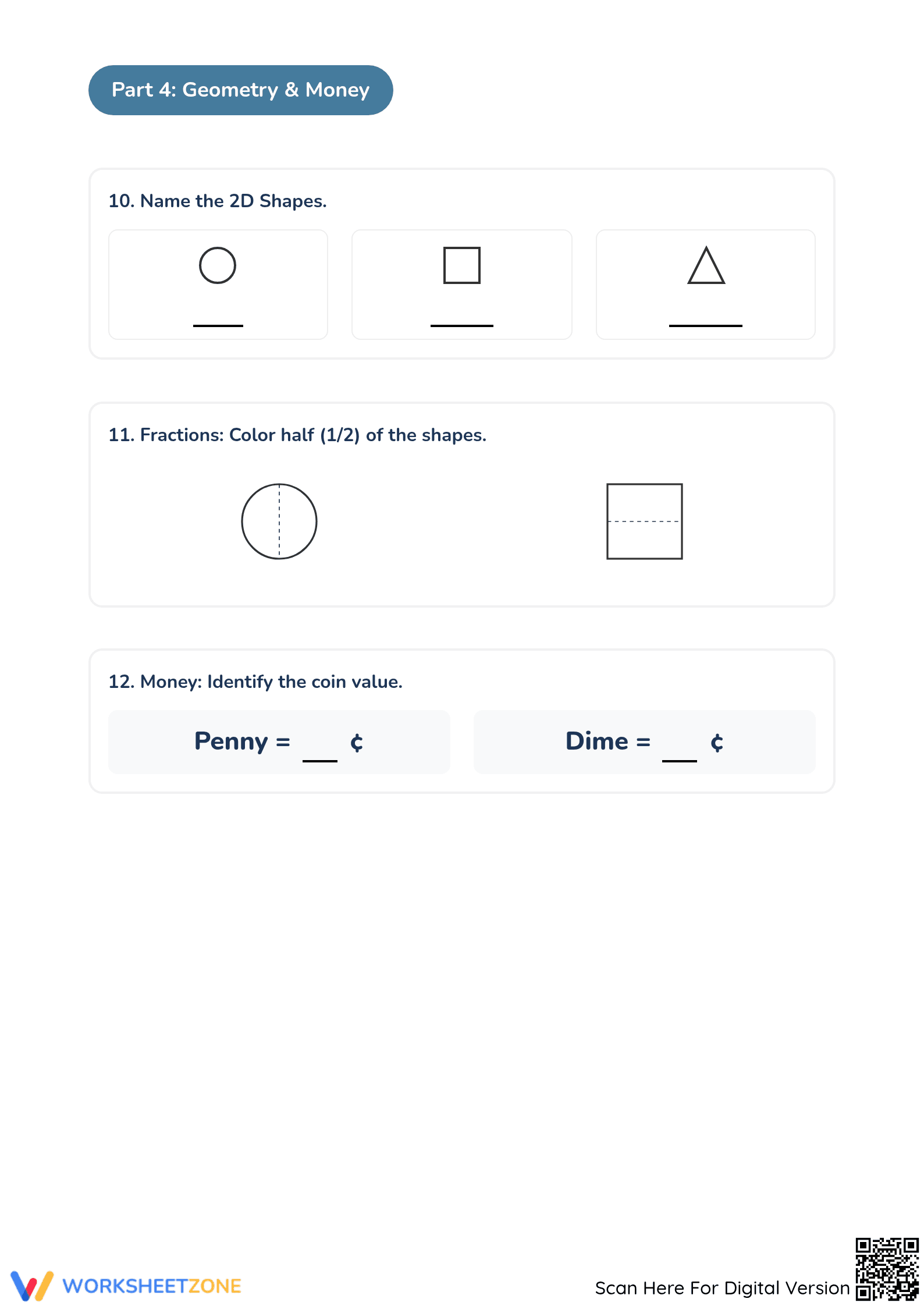 1.OA.C.6 Worksheet: Math Assessment — Grade 1 Aligned - Page 4