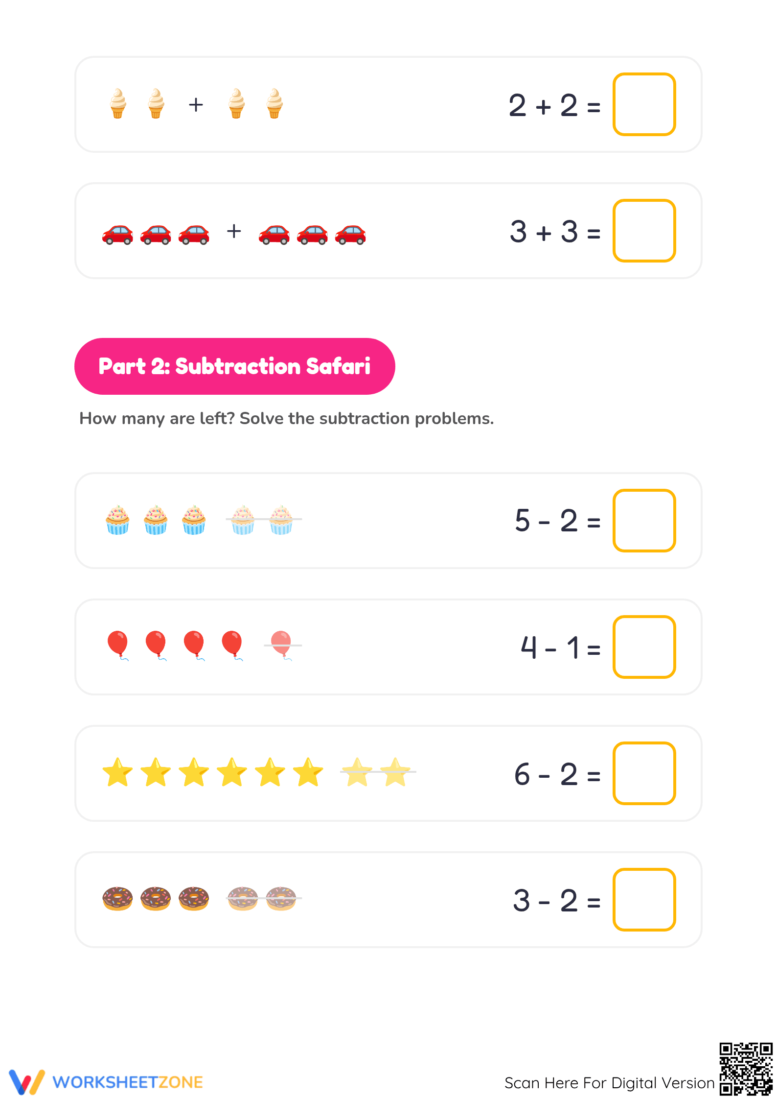Printable Addition and Subtraction Review | Grade 1 Math - Page 2