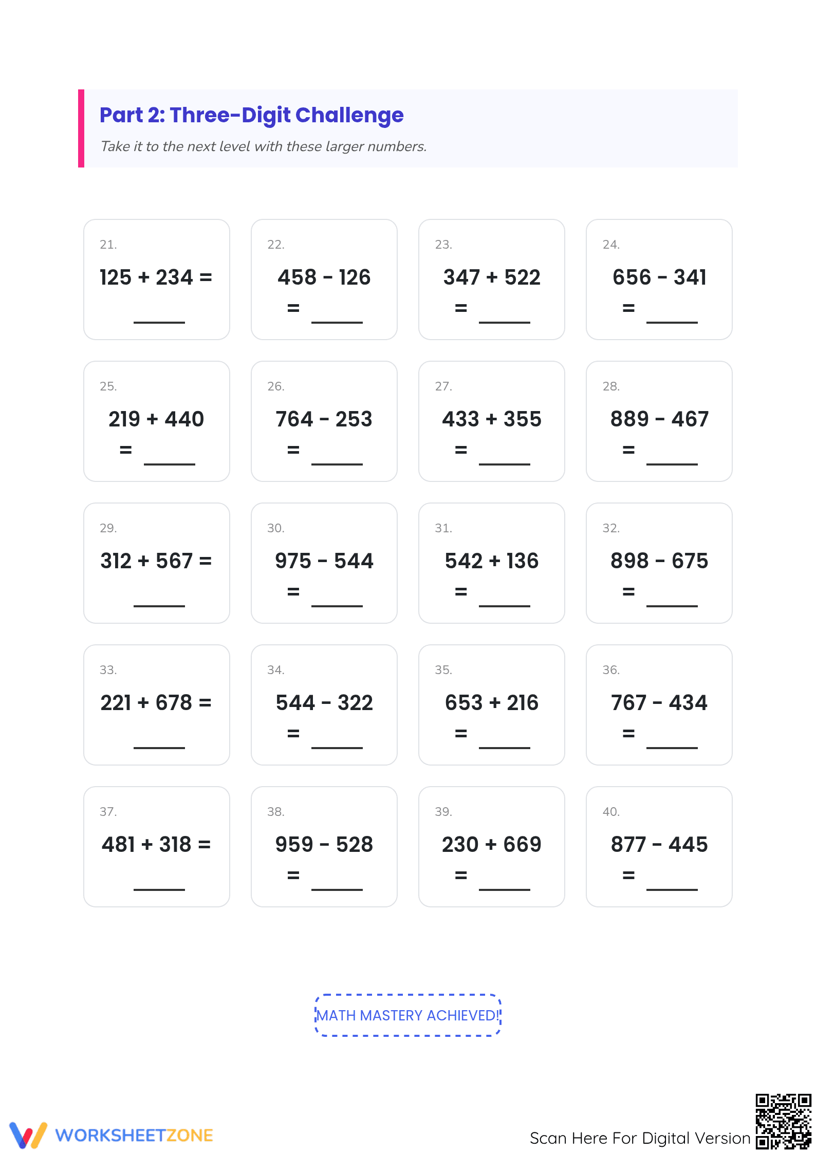 Essential Addition and Subtraction Practice - Grade 2 & 3 - Page 3