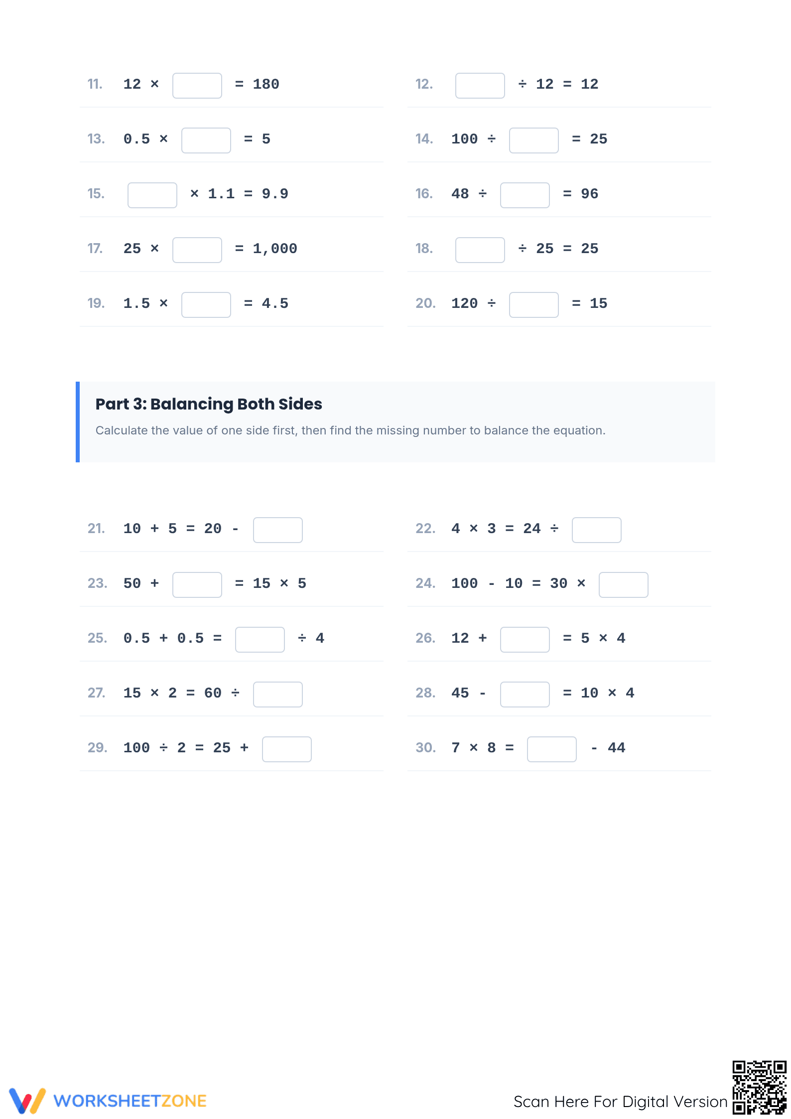 Missing Numbers Challenge Worksheet | Grade 6 Ready - Page 2