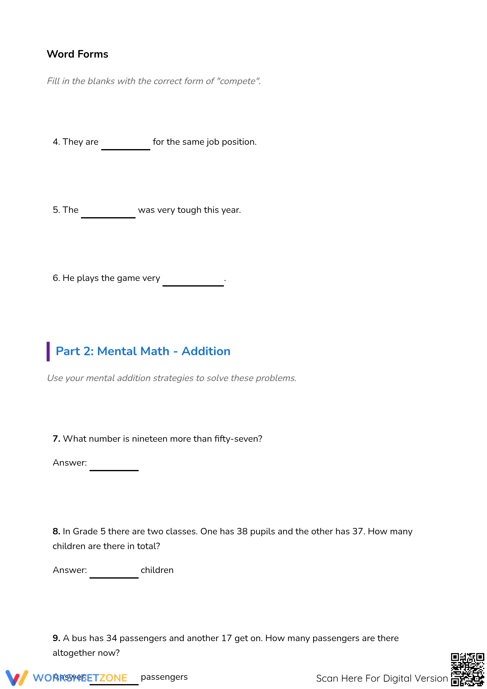 Printable Addition and Subtraction Mastery | Grades 2-4 - Page 2
