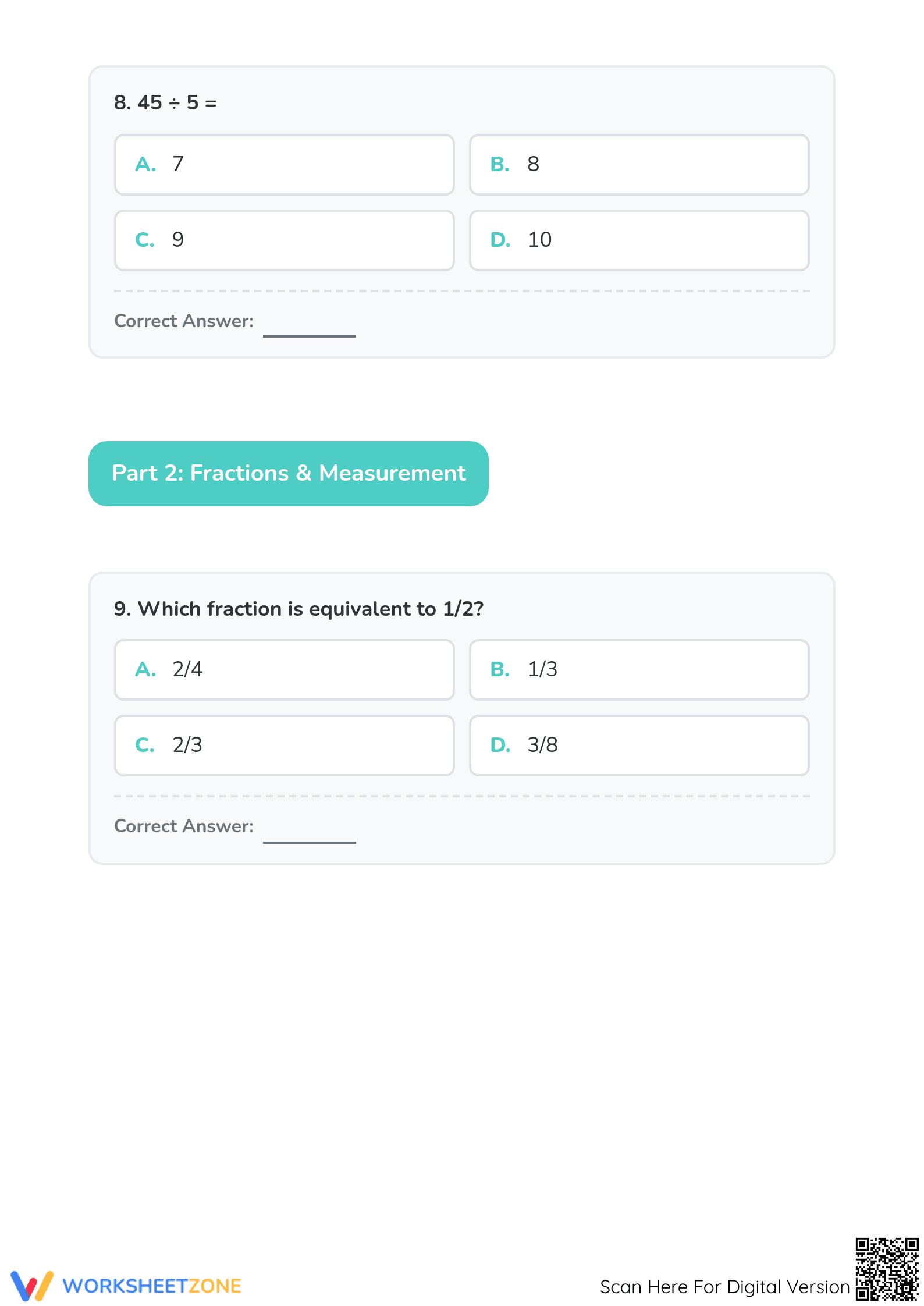 3.NBT.A.2 Worksheet: Math Test — Grade 3 Aligned - Page 4