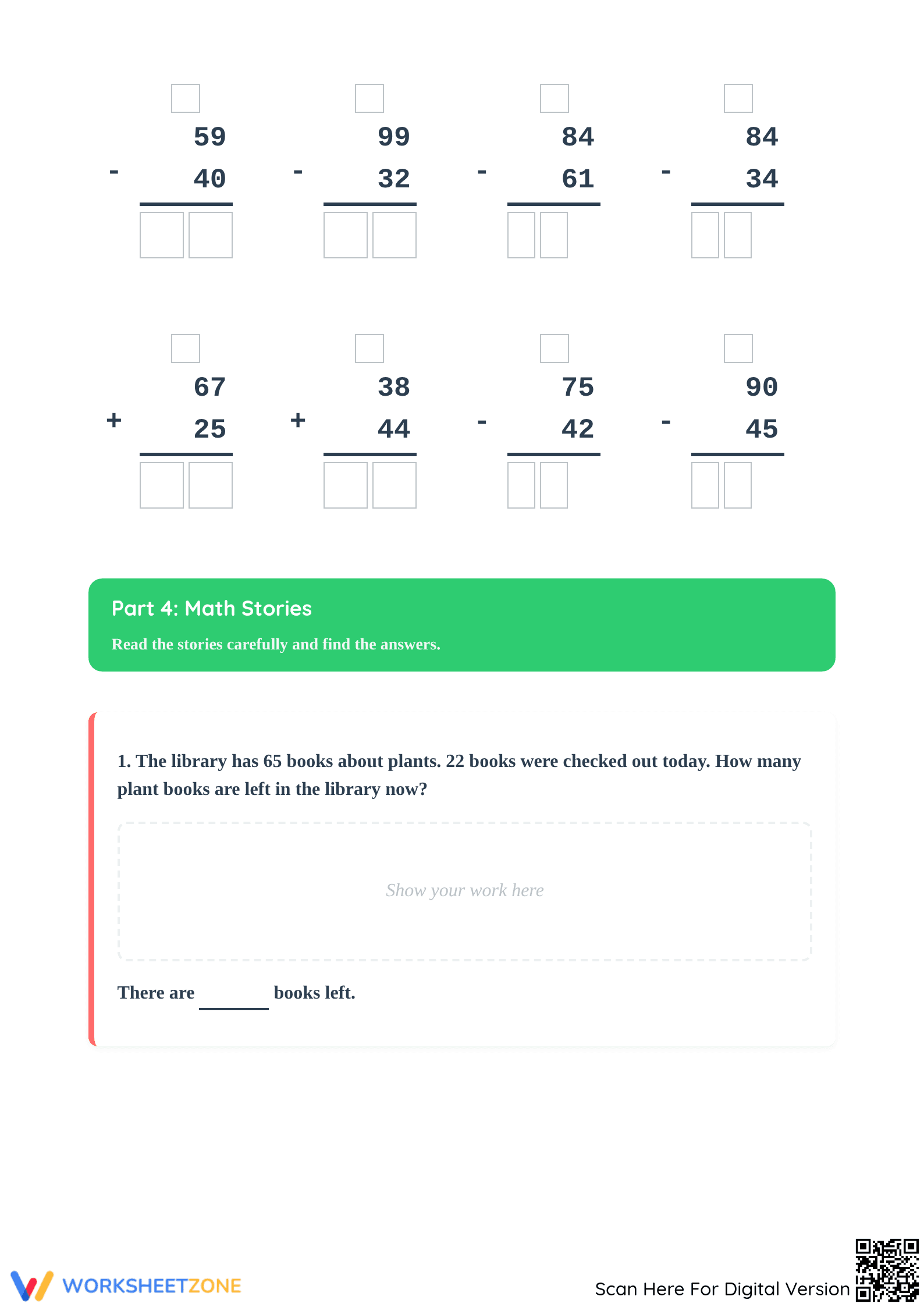 Essential 2.NBT.B.5 Worksheet: Grade 2-3 Math Weekly Test - Page 3