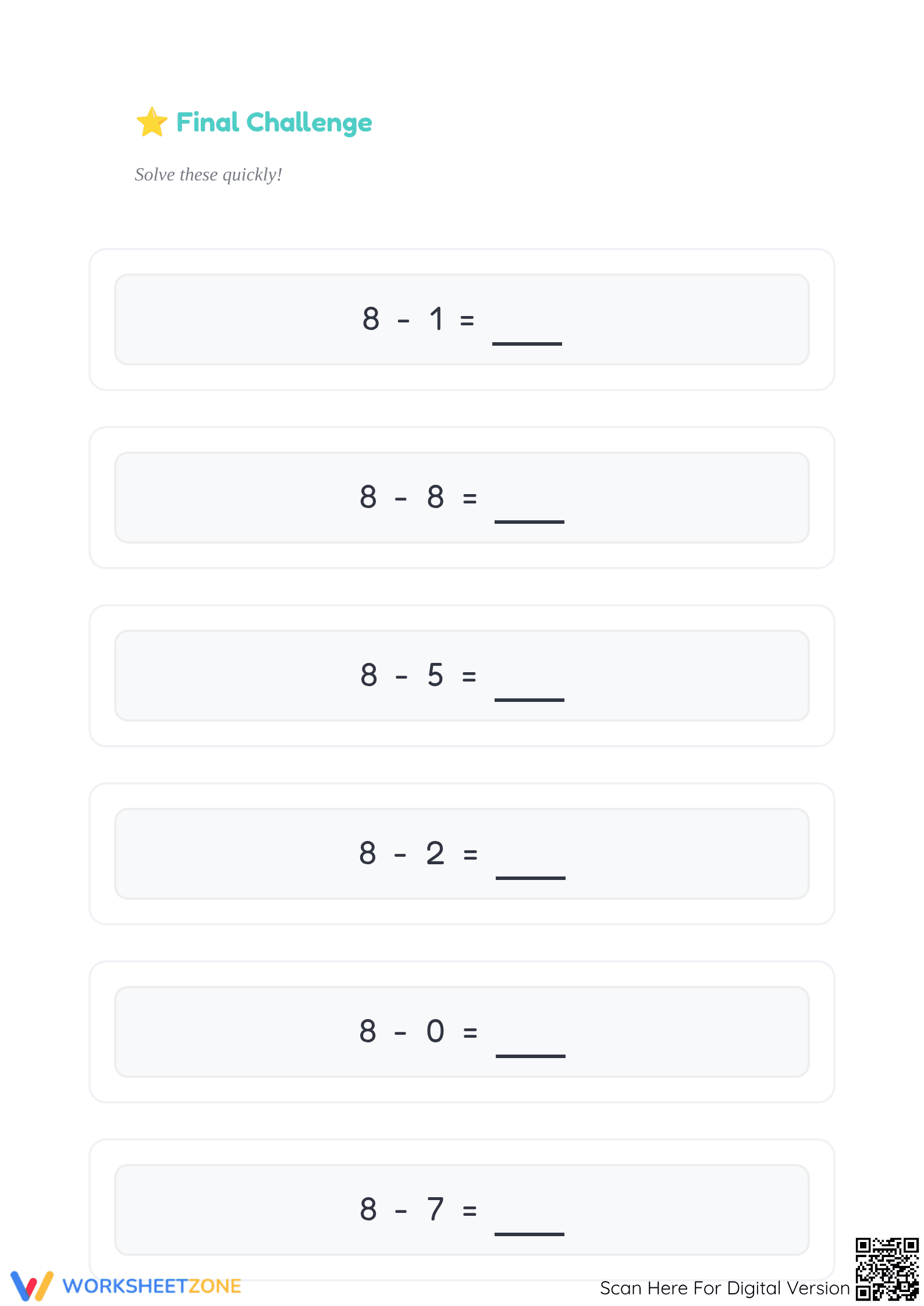 Grade 1 Number 8 Math — Printable No-Prep Worksheet - Page 5