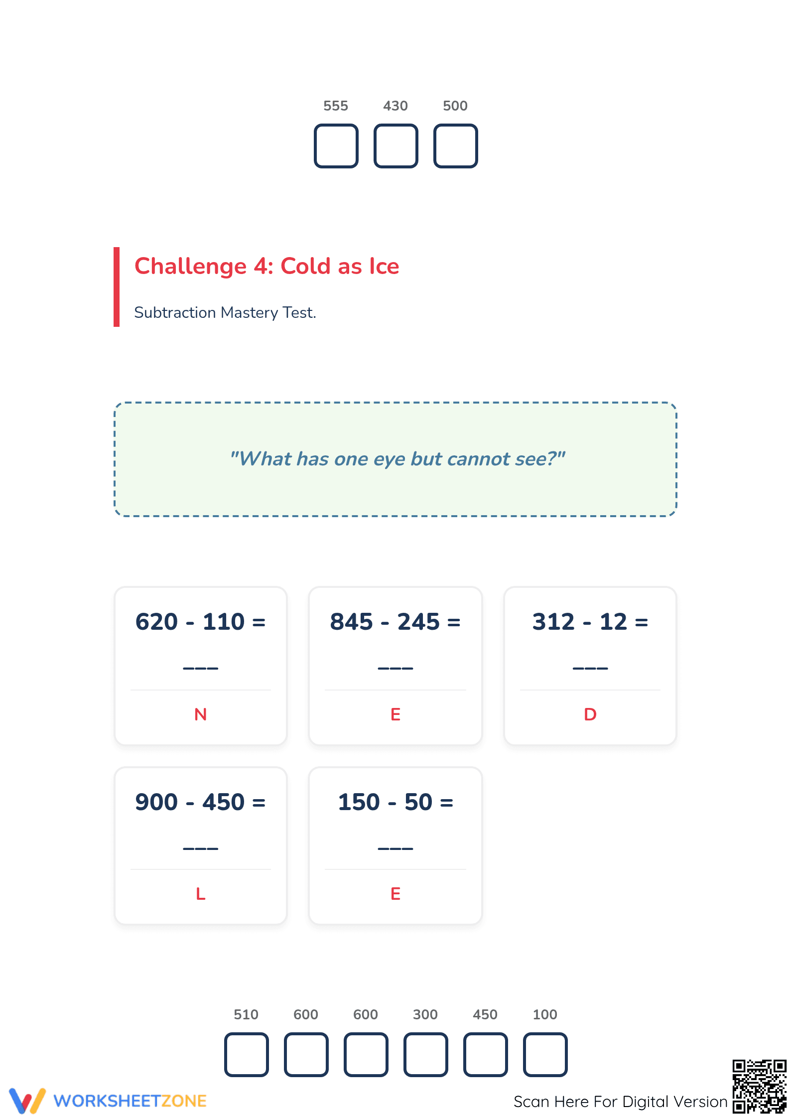 Essential Subtraction Riddles Worksheet for Grades 4-5 (Printable) - Page 4