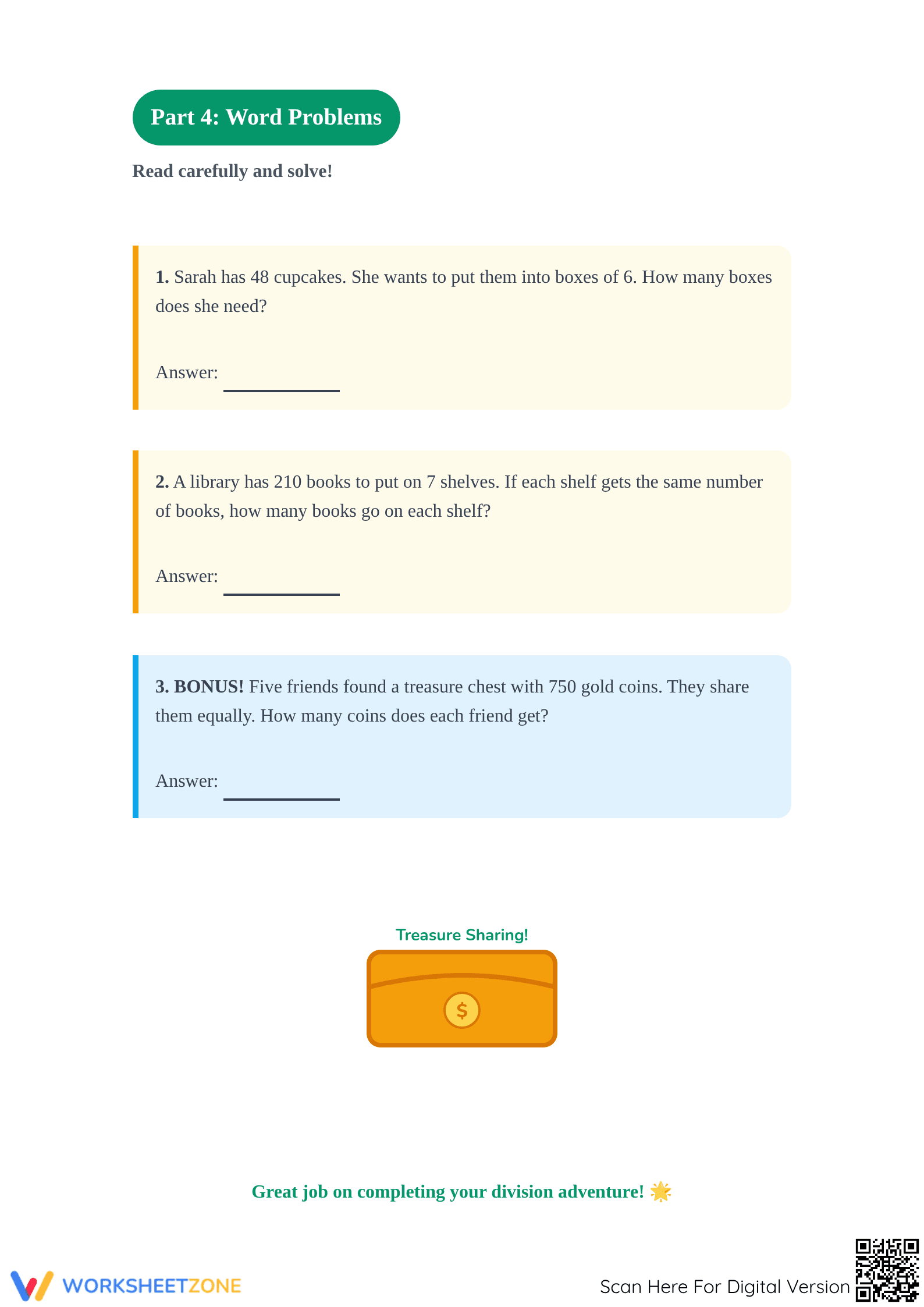 Essential Grade 4 Division Adventures Worksheet | Ready - Page 3