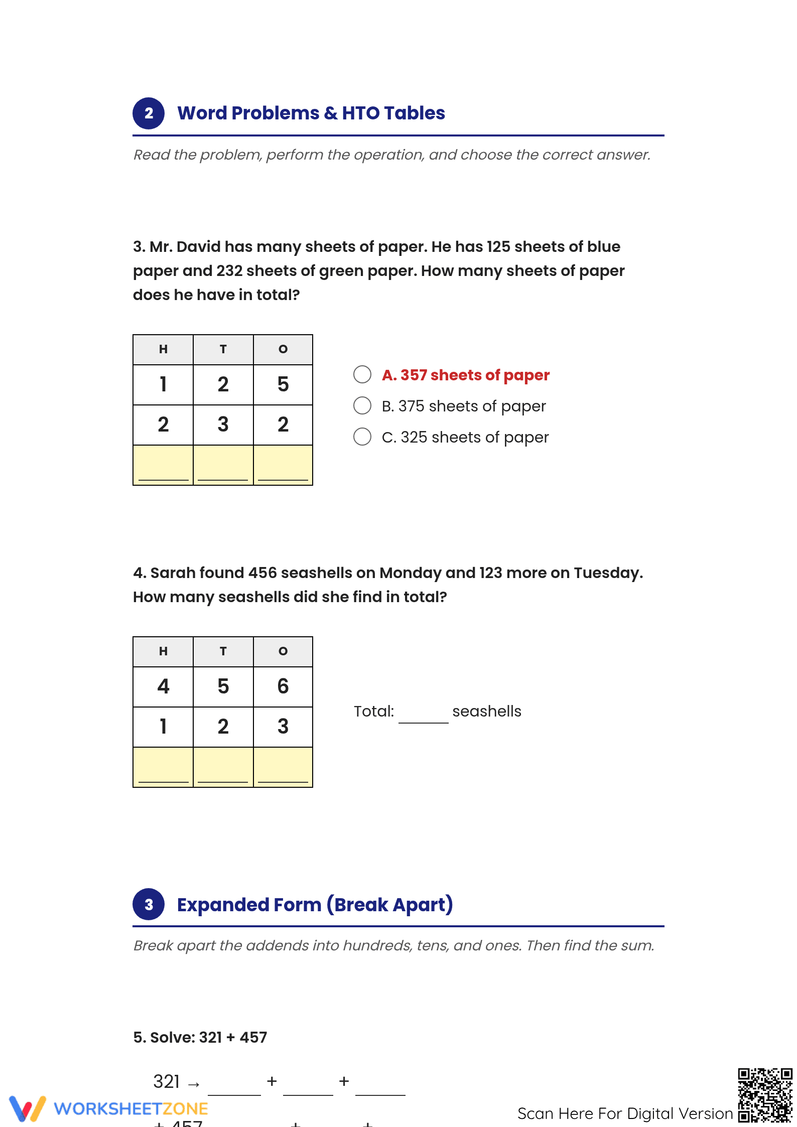 Essential 3-Digit Math Exam: CCSS.MATH.CONTENT.2.NBT.B.7 - Page 2