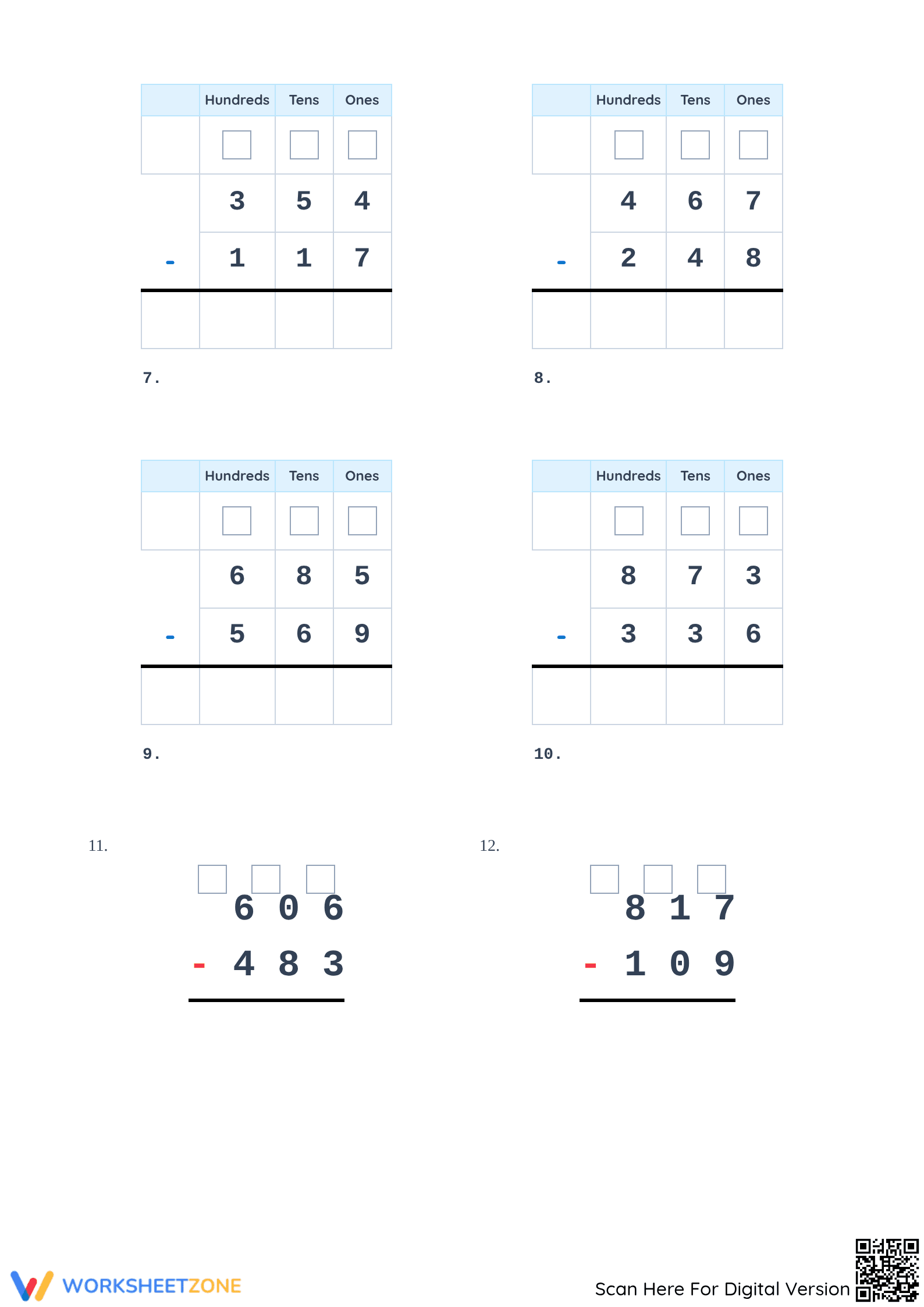 Printable 3-Digit Addition and Subtraction | Grade 2 Math - Page 3