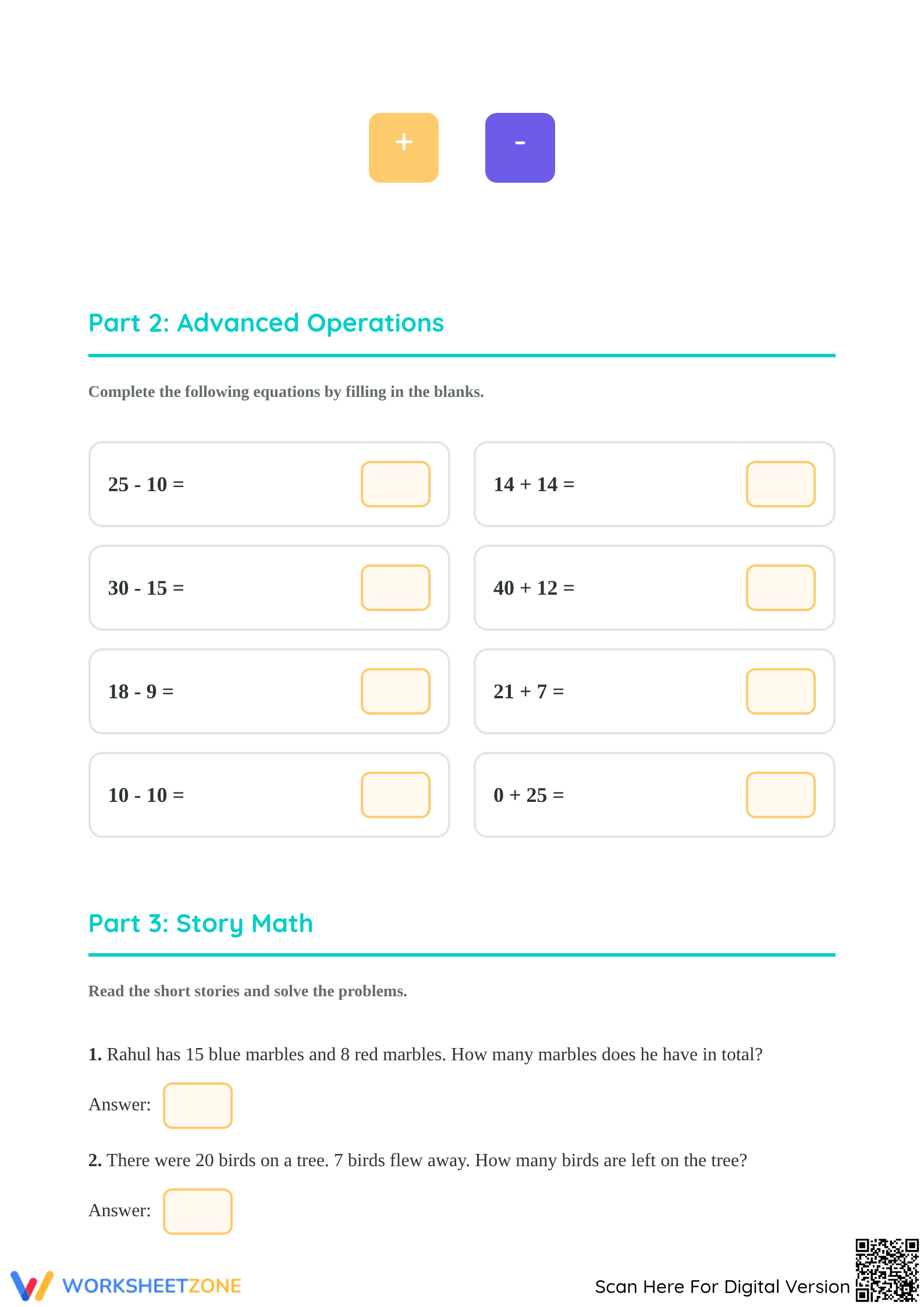 Essential Addition and Subtraction Worksheet | Grade 2 - Page 2