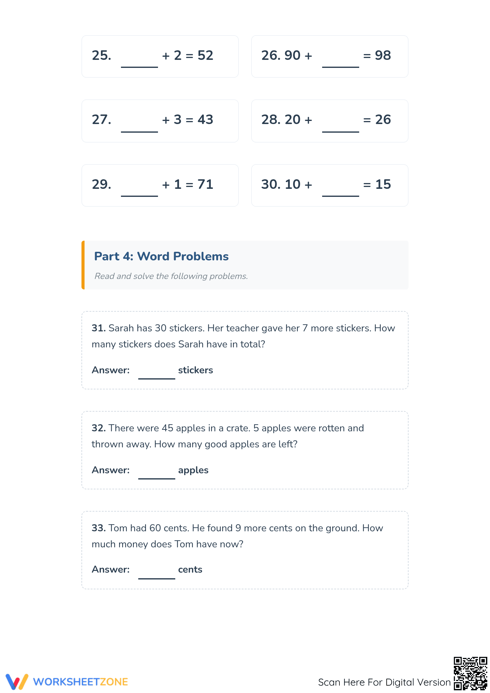 Printable Tens and Ones Addition and Subtraction Worksheet - Page 3