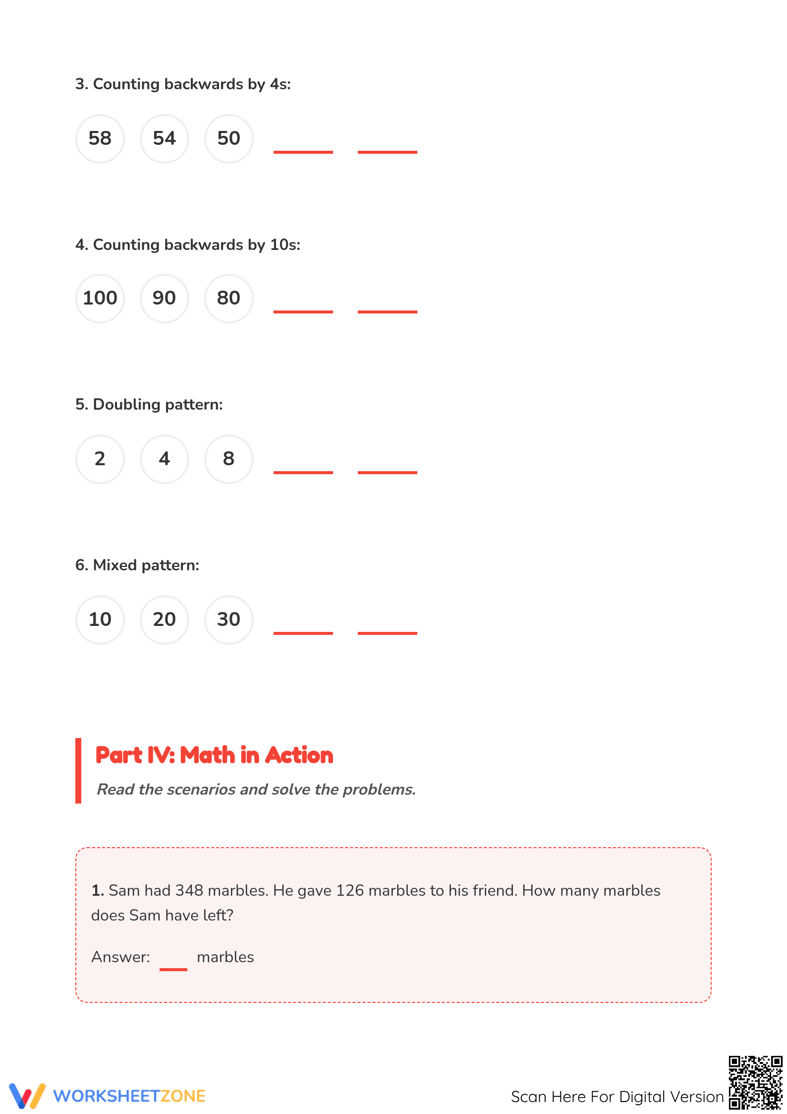 Essential Grade 2 Math: Addition & Subtraction Bridge Worksheet - Page 3