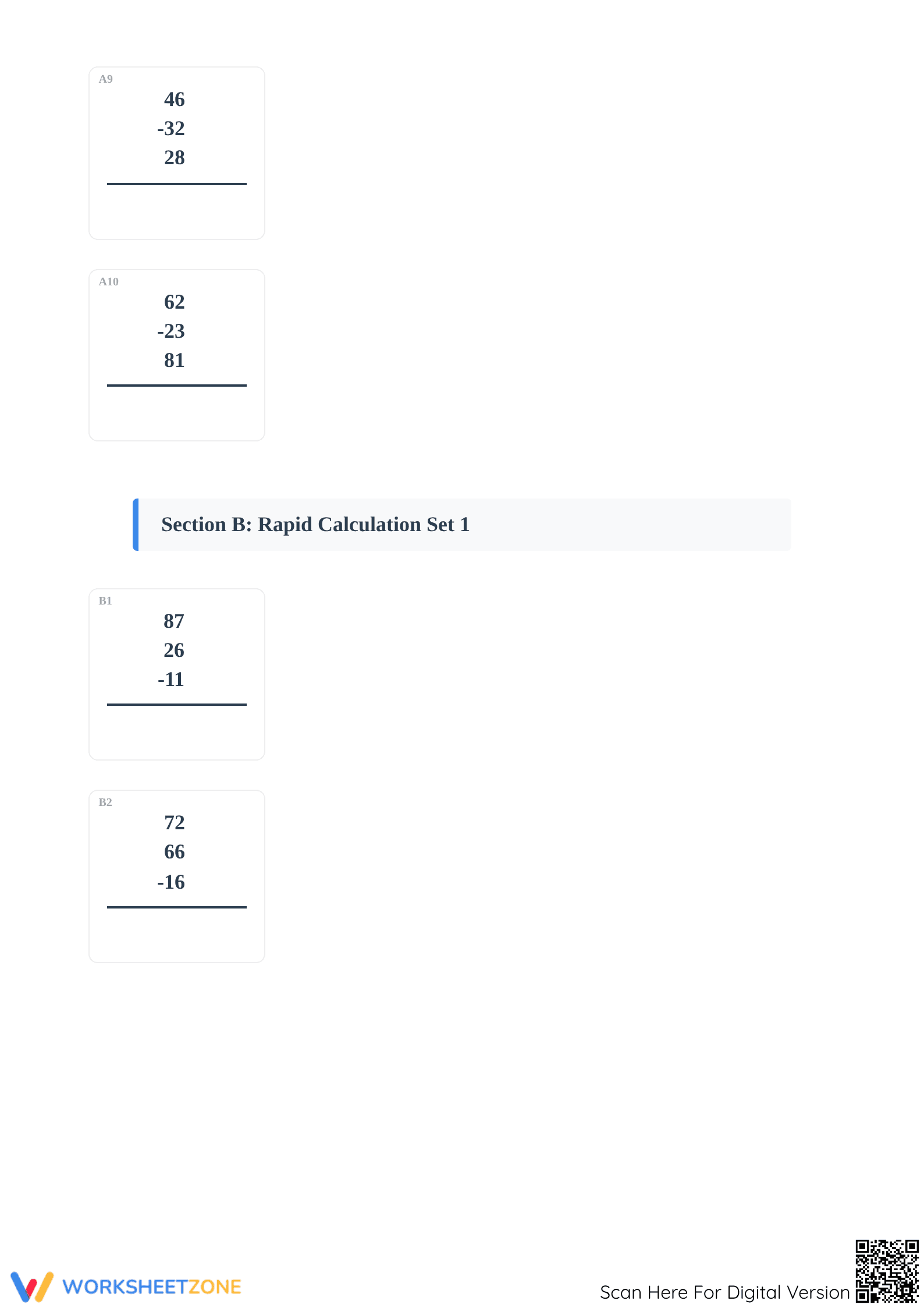 Essential Grade 3 Mental Arithmetic Worksheet: Printable - Page 3
