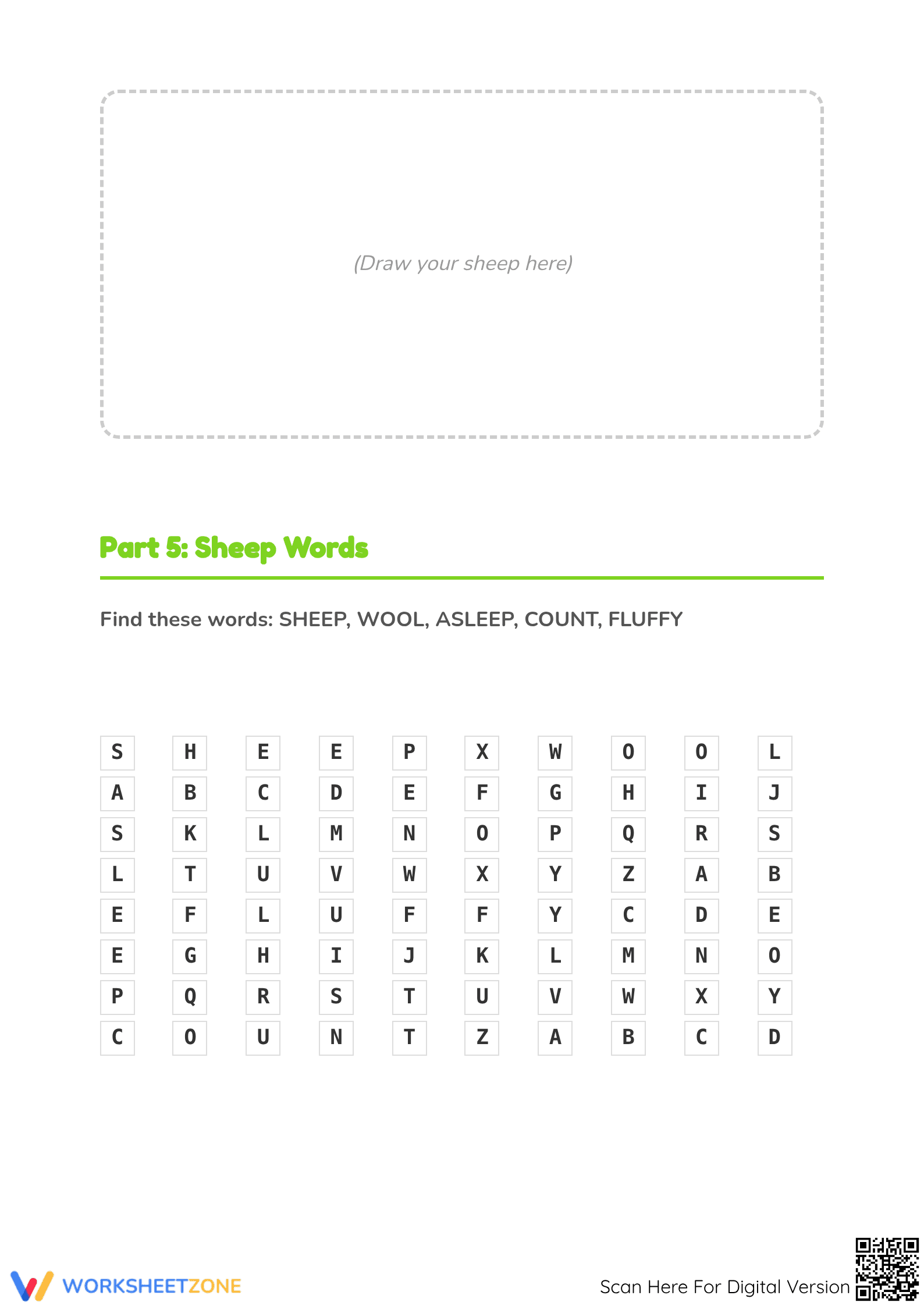 Printable Counting Sheep Math Word Problems | Grade 1 - Page 5