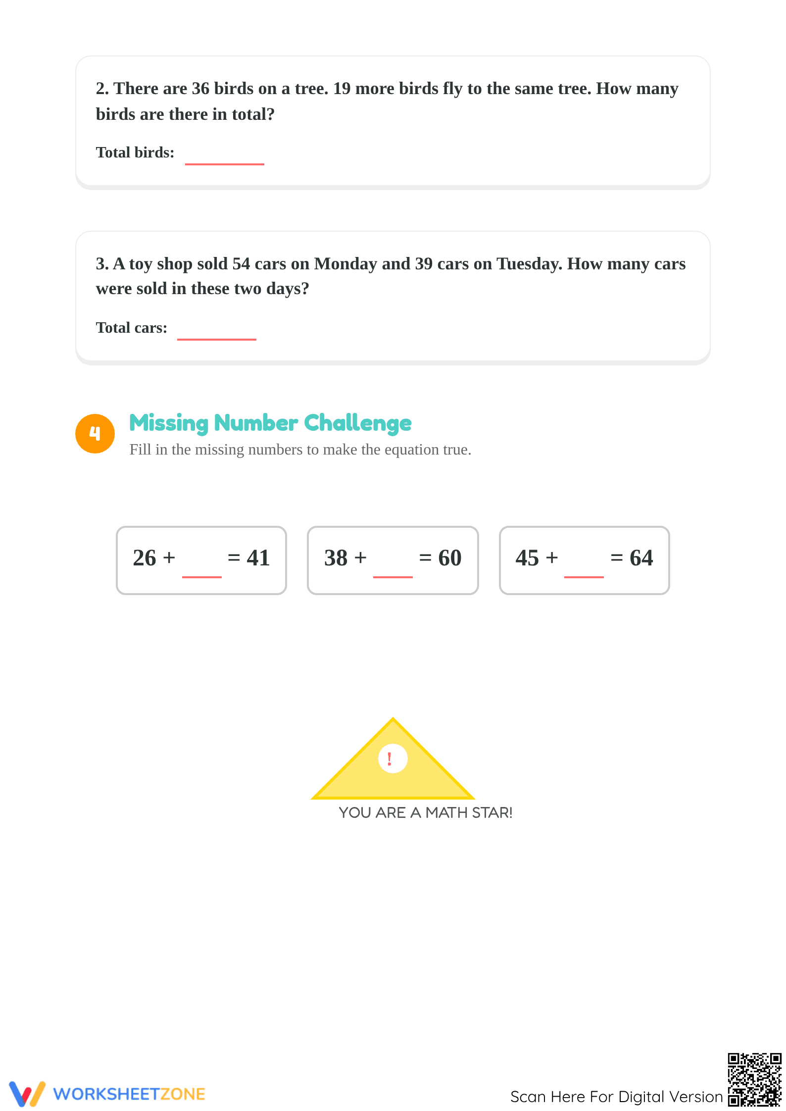 Essential Grade 2 Addition with Regrouping Worksheet - Page 4