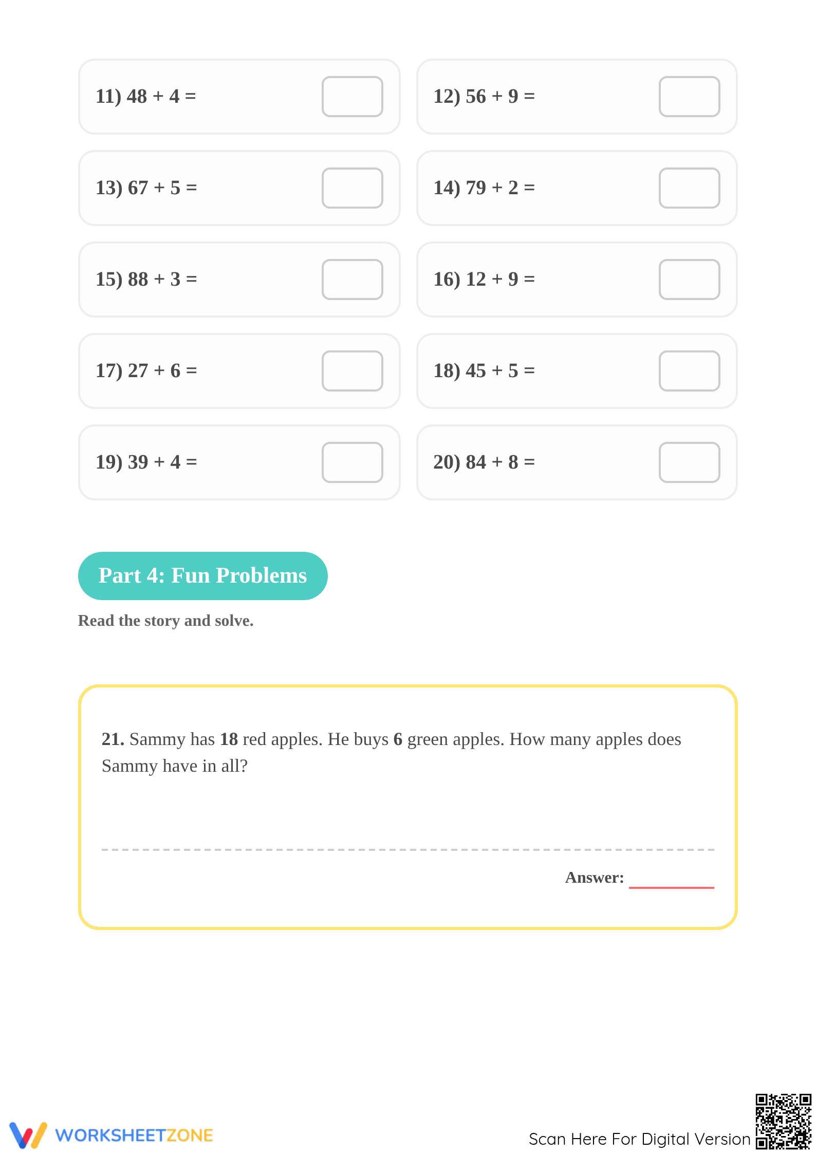 Essential Grade 1 Addition with Regrouping Worksheet - Page 3