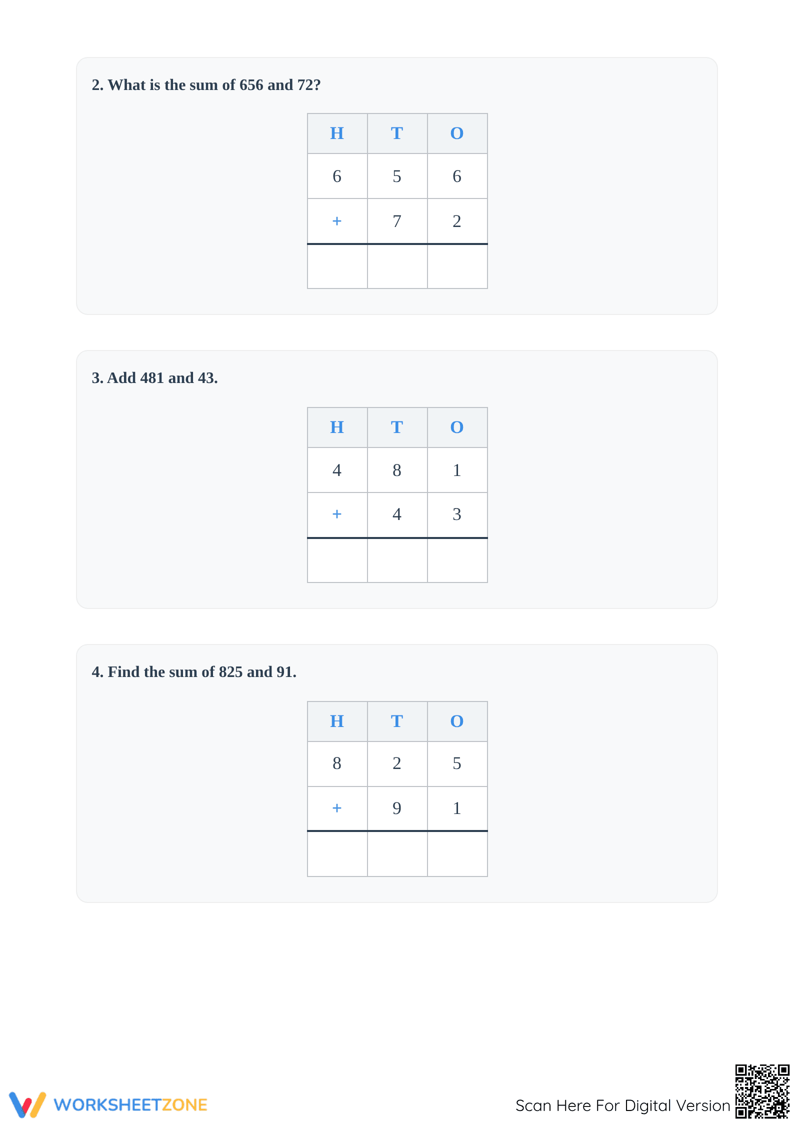 Essential 3-Digit Addition with Regrouping Grade 2 Worksheet - Page 2