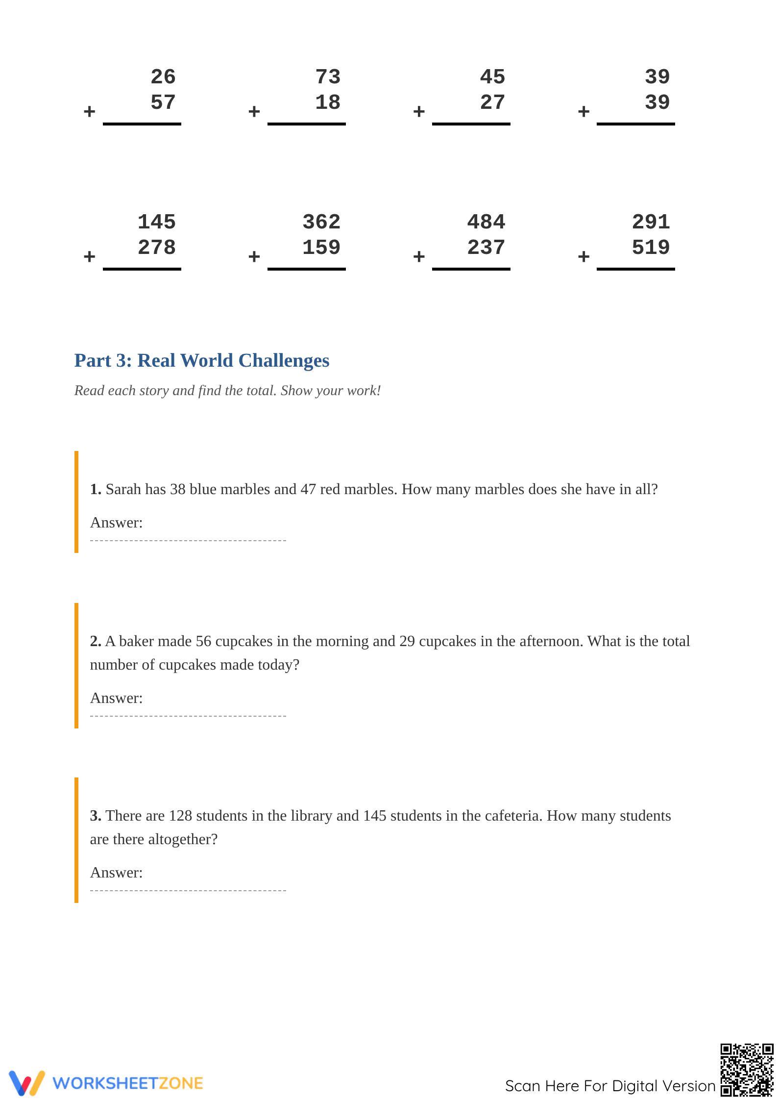 Addition with Regrouping BINGO — Grade 2 Essential Math - Page 3