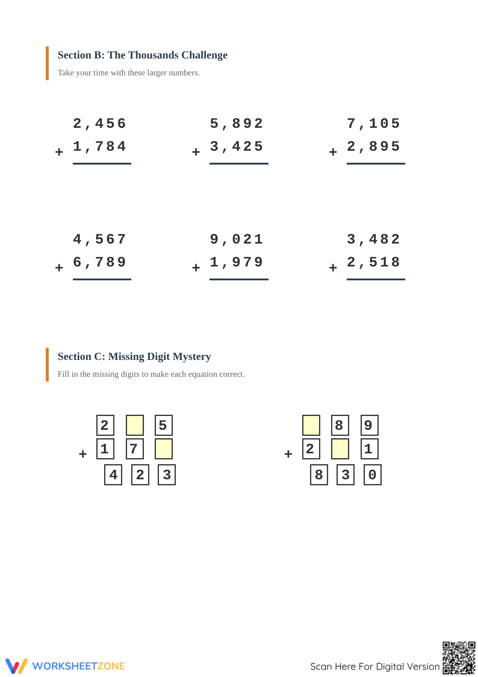 Essential Multi-Digit Addition with Regrouping - Page 2