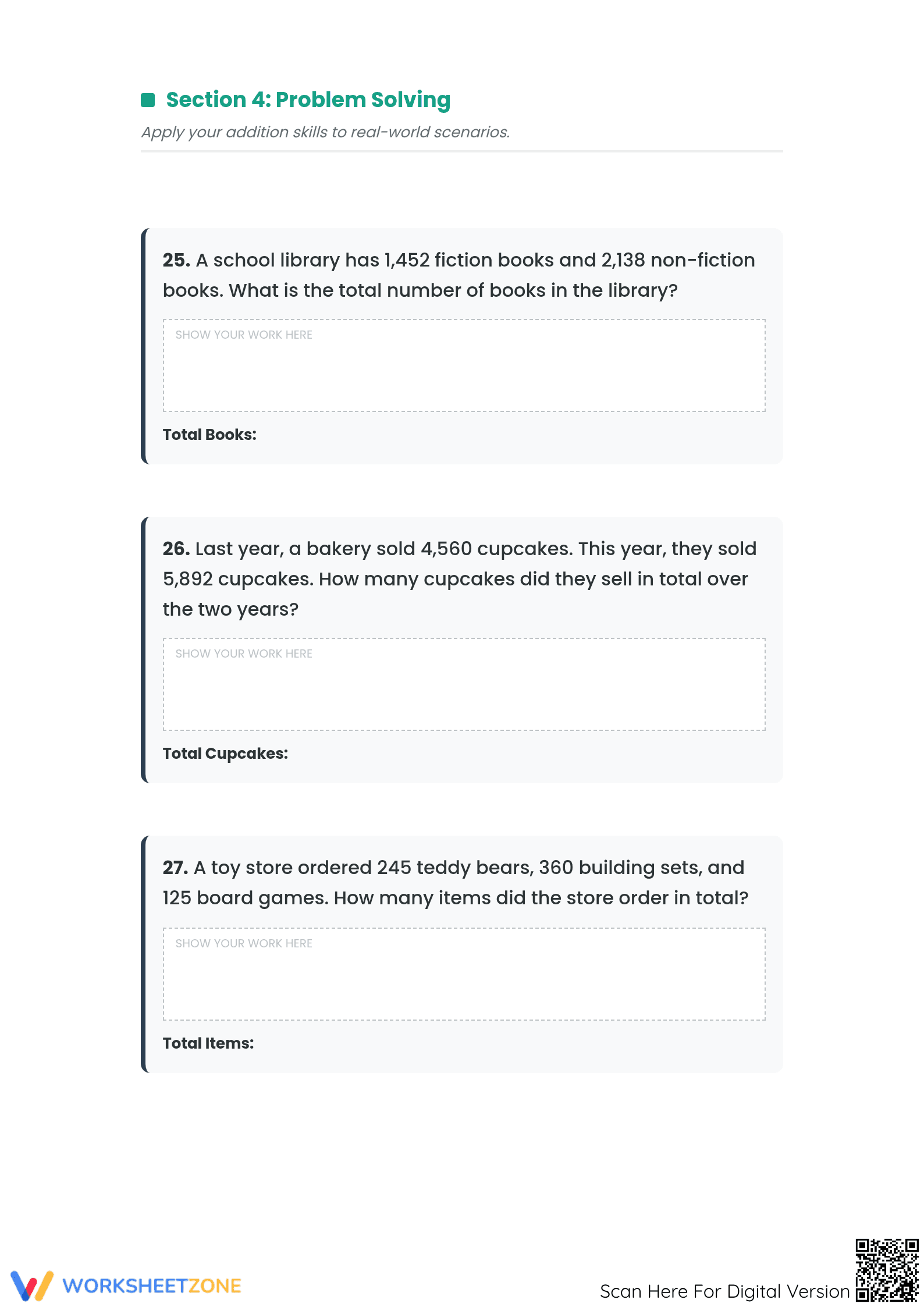 Essential Multi-Digit Addition Worksheet | Grade 4 Math - Page 3