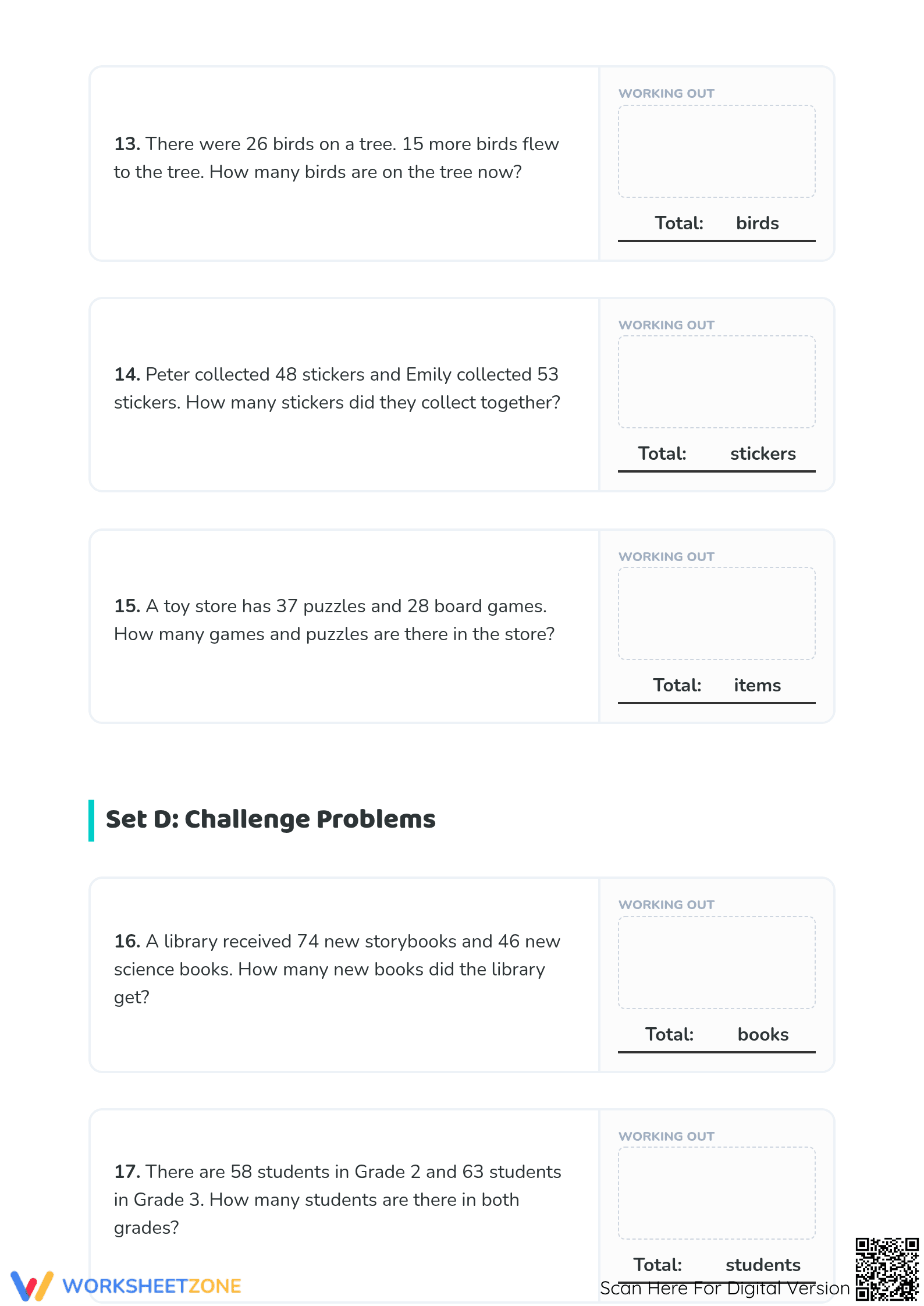 Essential Grade 2 Addition Word Problems Practice - Page 4