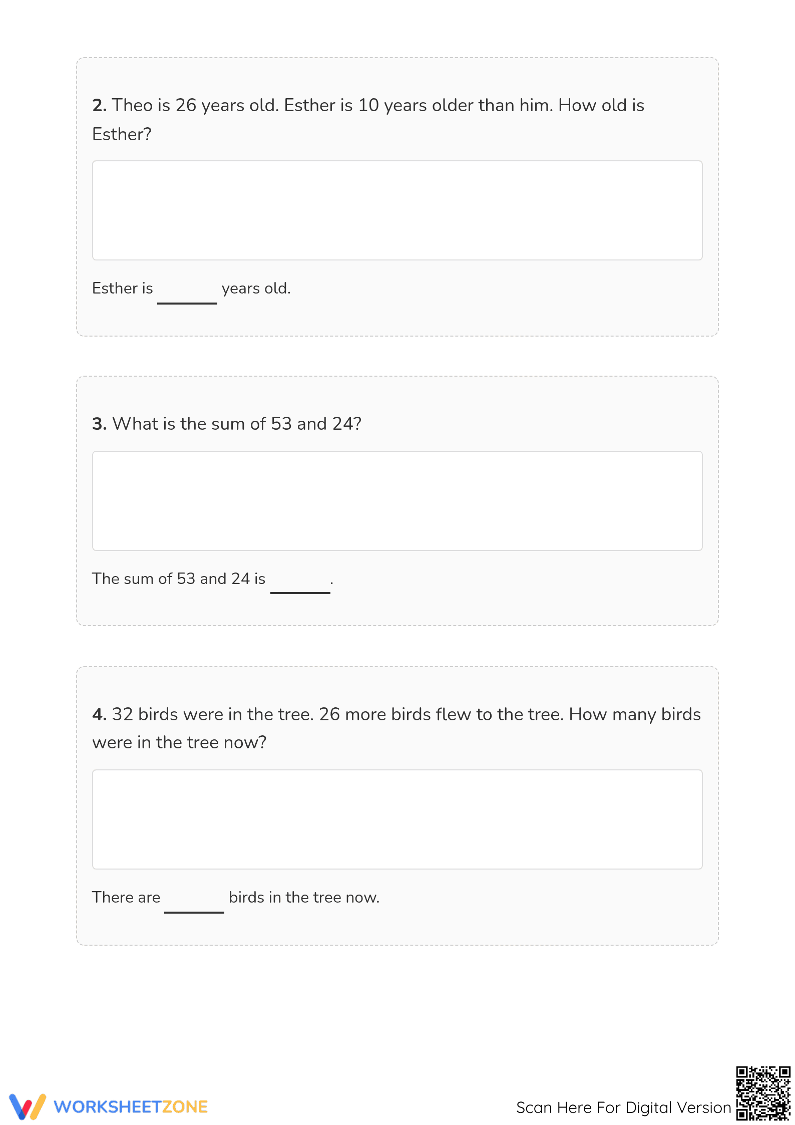 Printable Grade 2 Addition (No Regrouping) Worksheet - Page 2