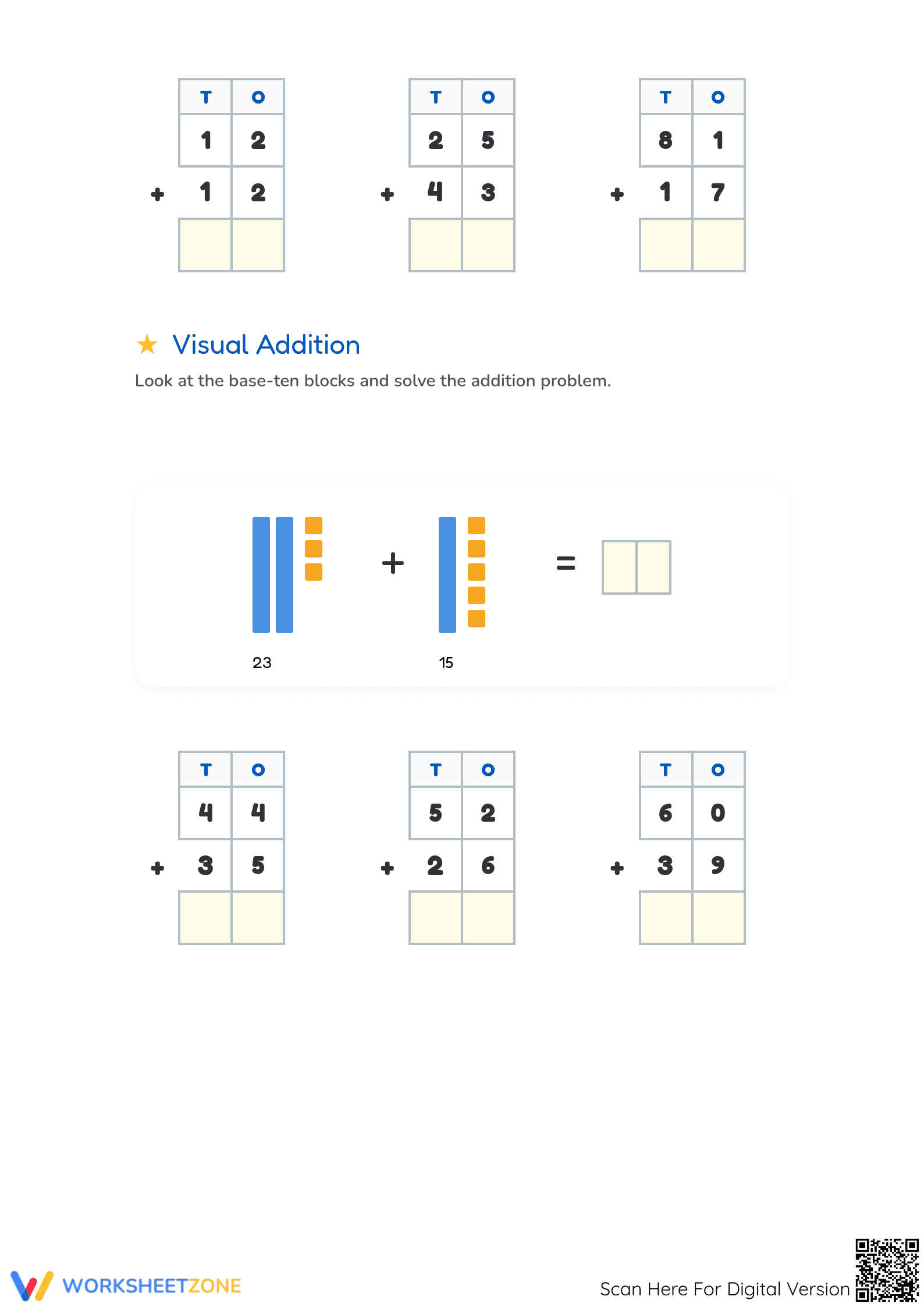 Complete 2-Digit Addition Worksheet (No Regrouping) - Grade 2 - Page 2