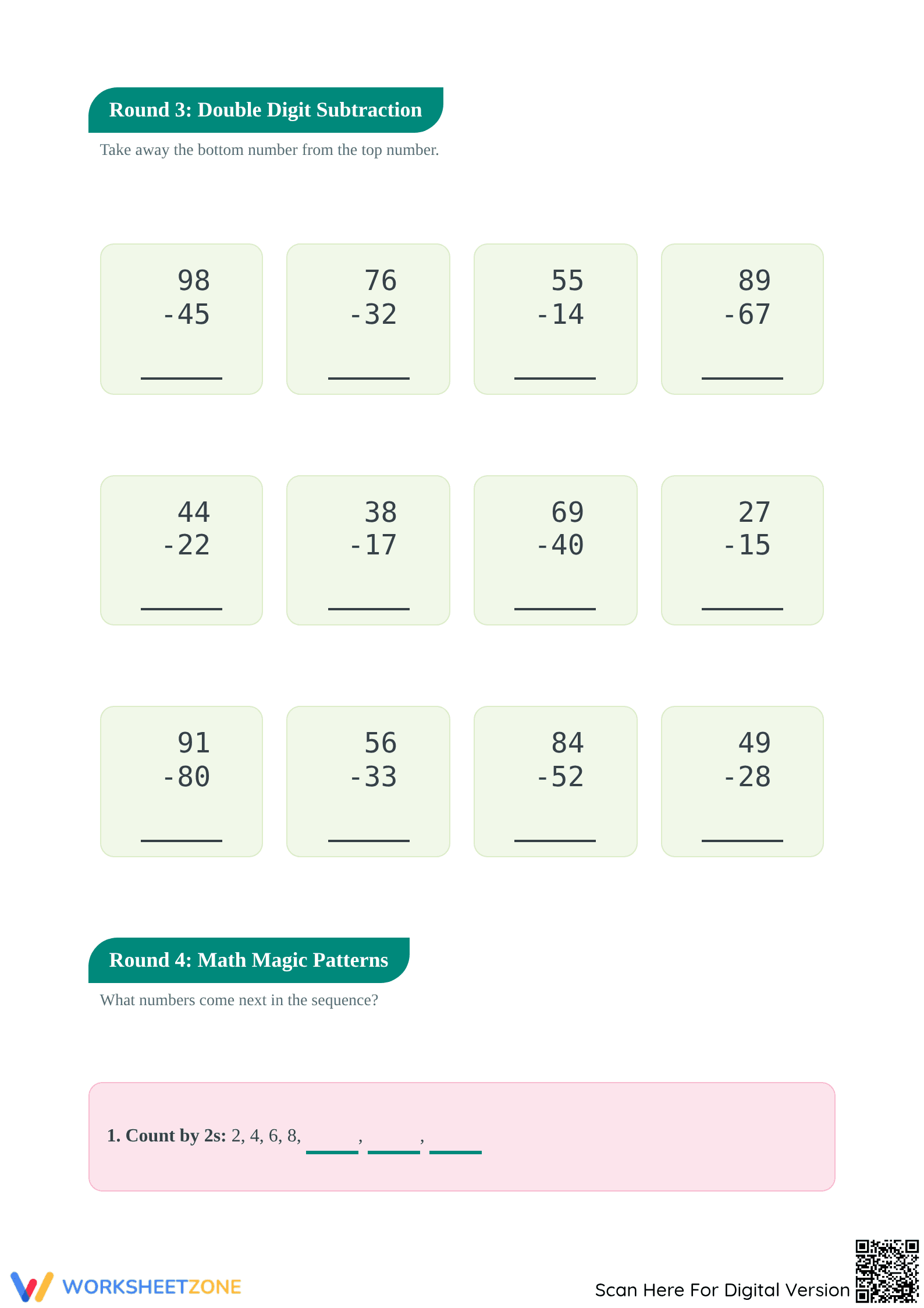Essential Grade 2-3 Math Quiz: Mixed Addition & Subtraction - Page 3