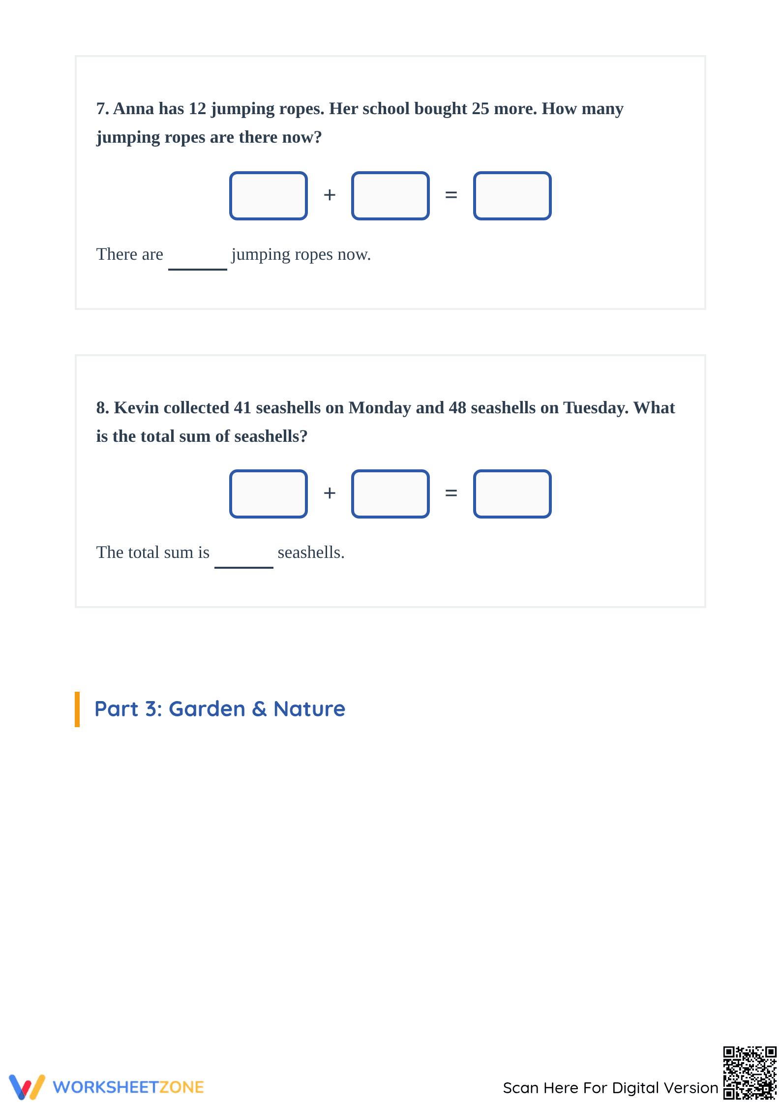 Printable Addition Word Problems Worksheet | Grade 2 Math - Page 4