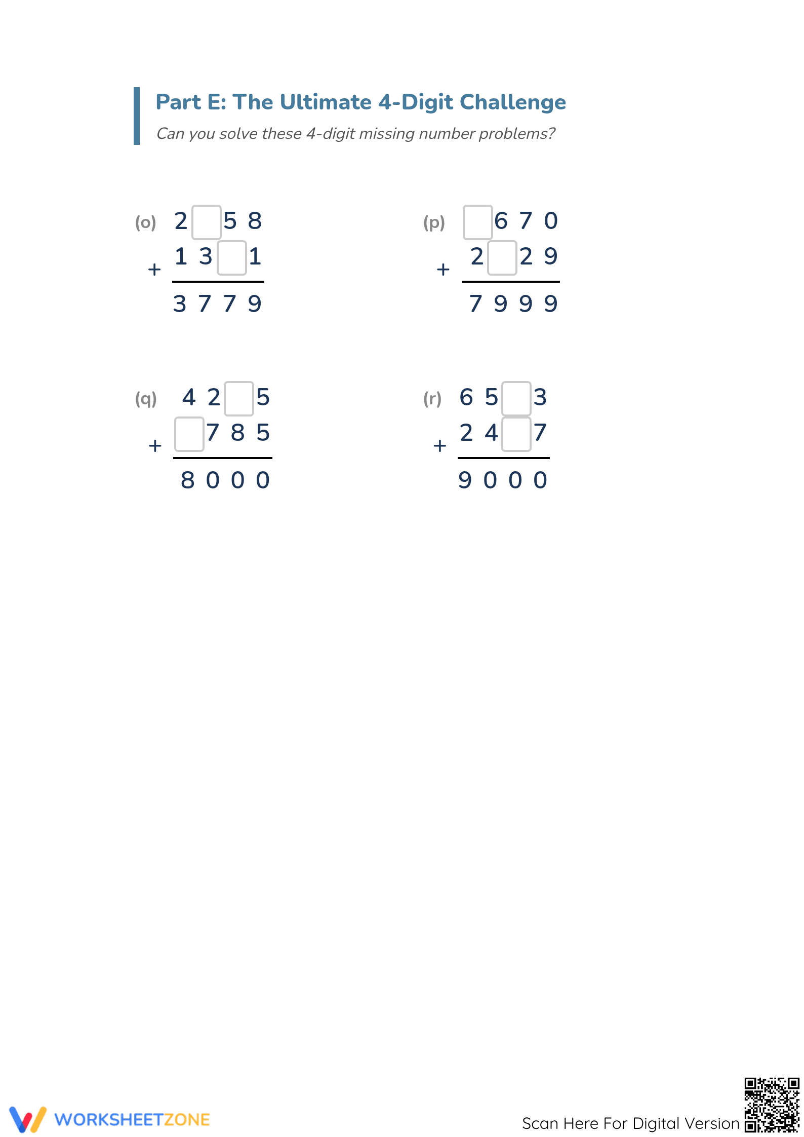 Essential Addition Missing Numbers Challenge | Grade 3-5 - Page 4